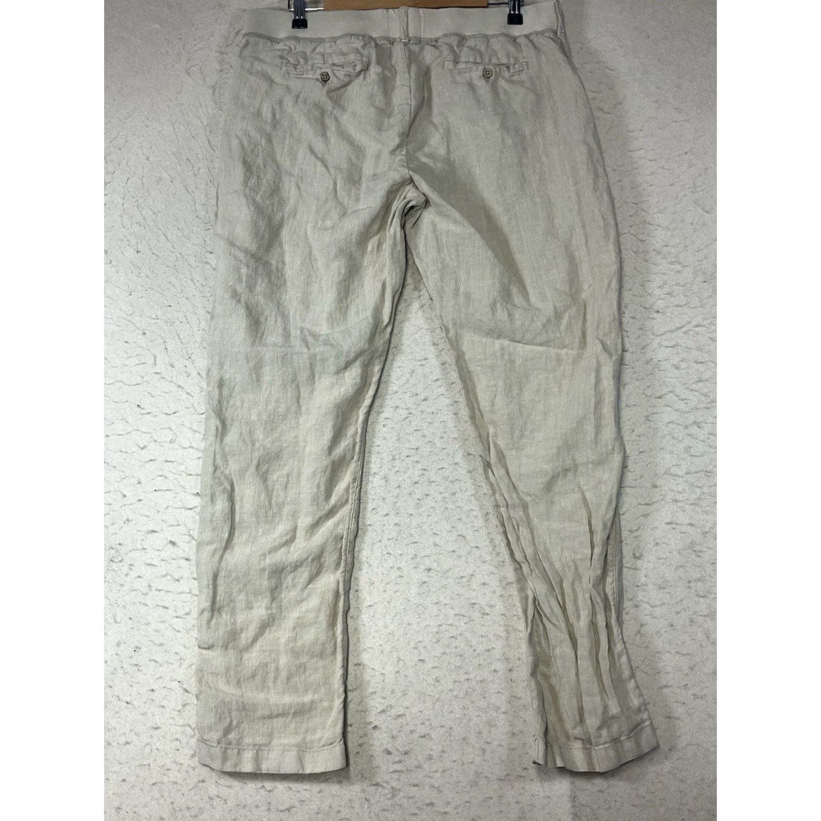 Rip Curl Ripcurl Beige Linen Women's L Drawstring Pants Joggers Relaxed Beach Casual Travel Size 36" / US 14 / IT 50 - 2 Thumbnail