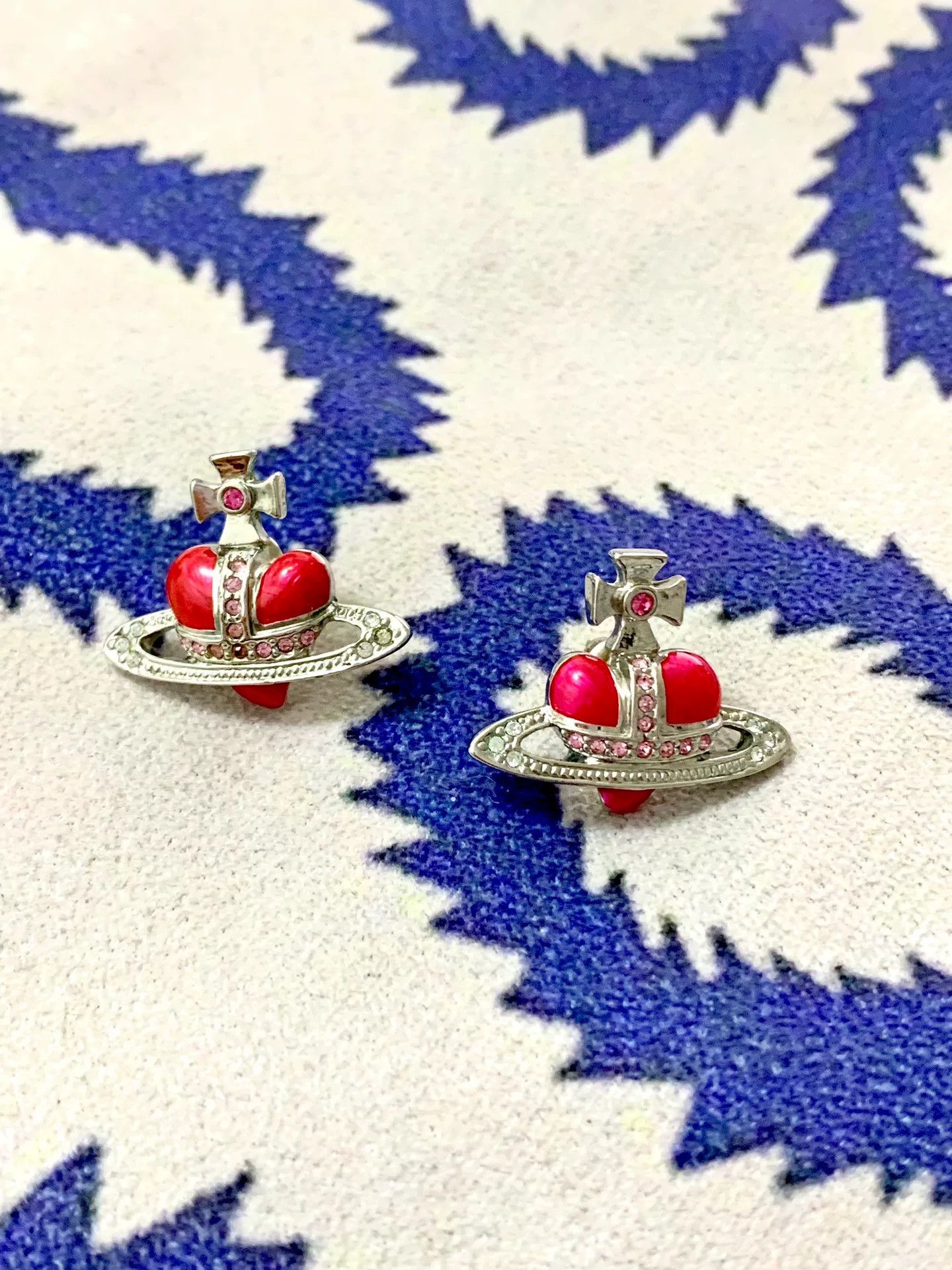 Vivienne Westwood vivienne westwood heart earrings with pink diamonds Size ONE SIZE - 1 Thumbnail
