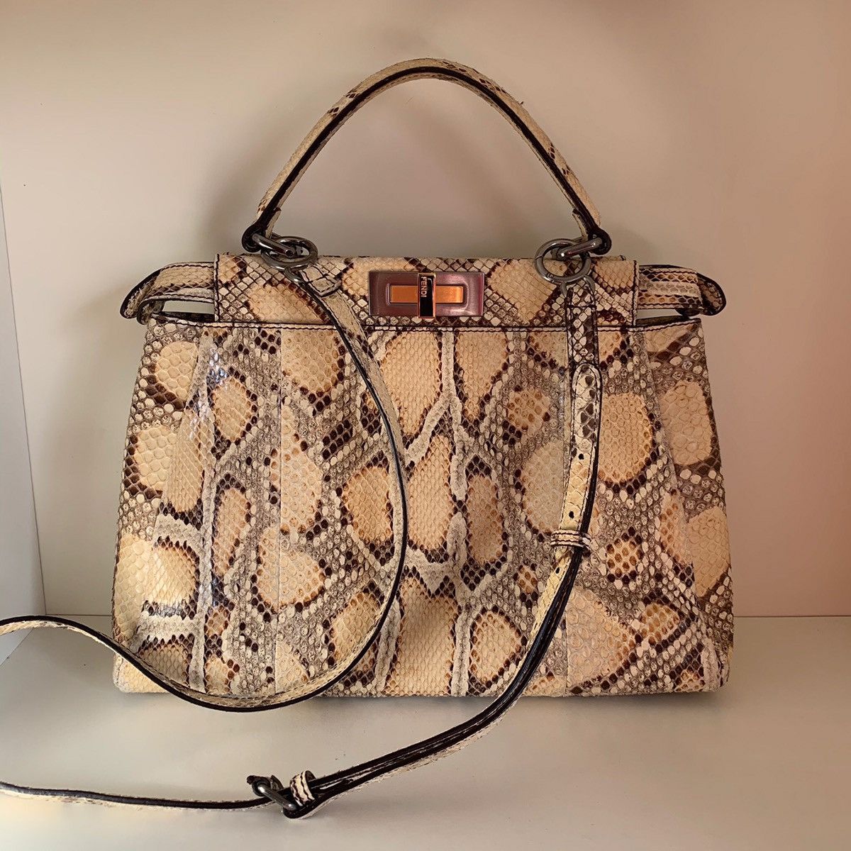Fendi python peekaboo bag