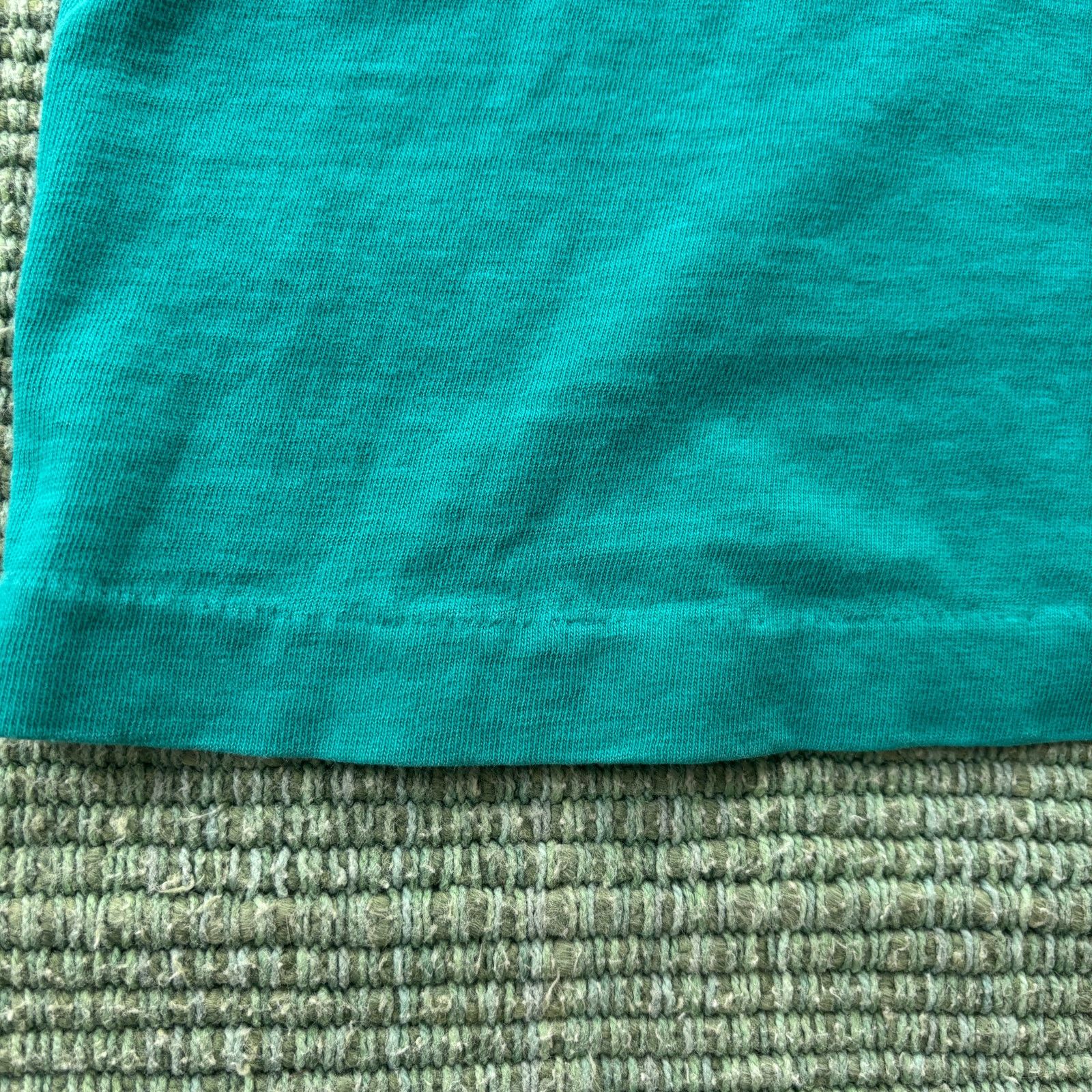 Vintage Vintage 90s Teal Green Heart Mock Neck Long Sleeve Shirt Size US L / EU 52-54 / 3 - 6 Thumbnail