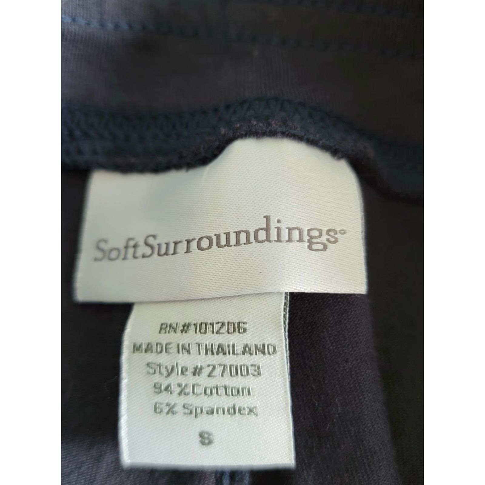 Soft Surroundings Pants Womens S Navy Blue Knit Wide Leg Pull On Casual Regular 31 Inseam 31 In Rise 10 In Cotton Spandex Machine Washable