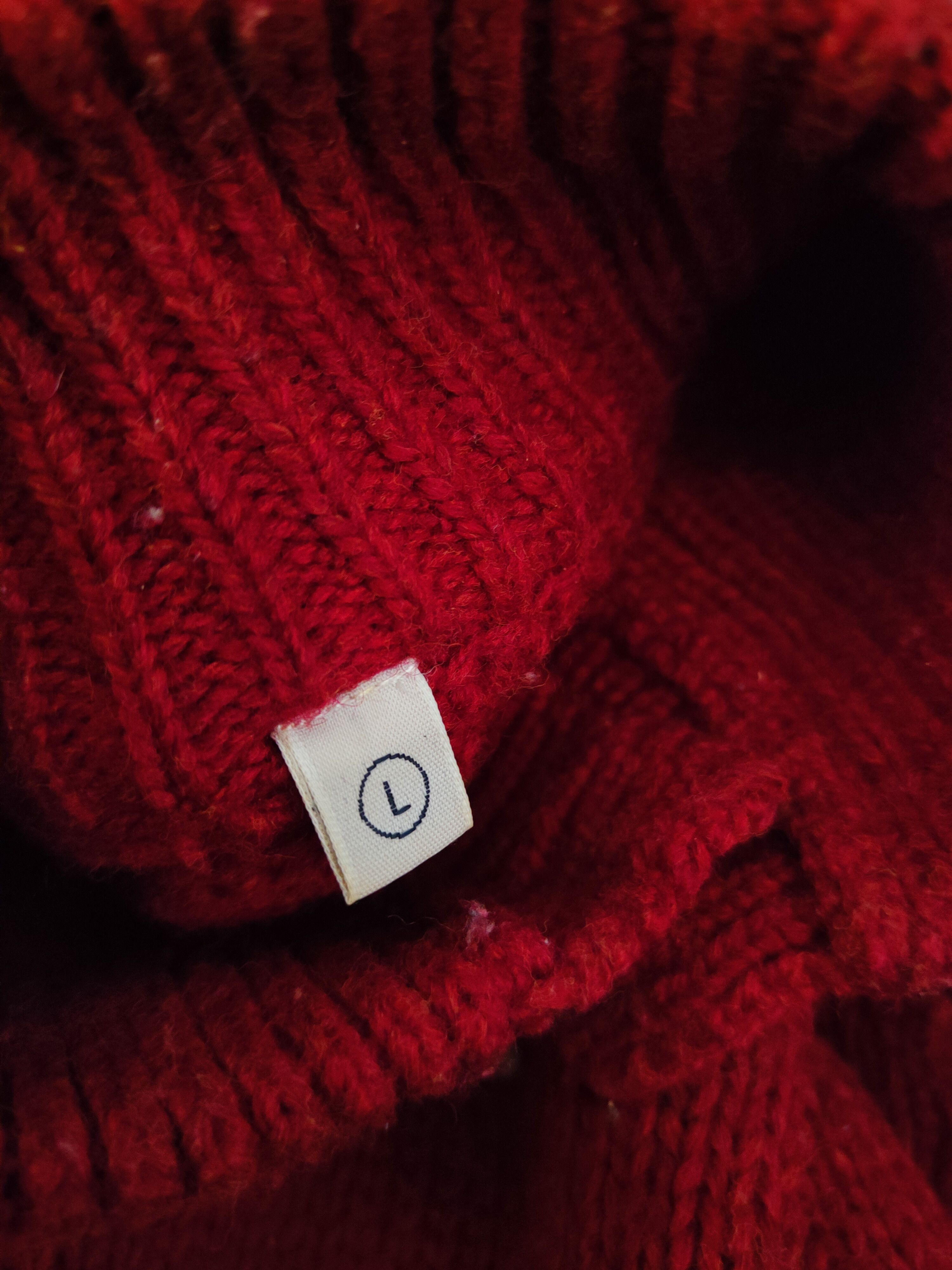 Aran Isles Knitwear × Uniqlo × Vintage Vintage 💥 Uniqlo Maroon Knitwear Sweatshirts Size US L / EU 52-54 / 3 - 11 Thumbnail