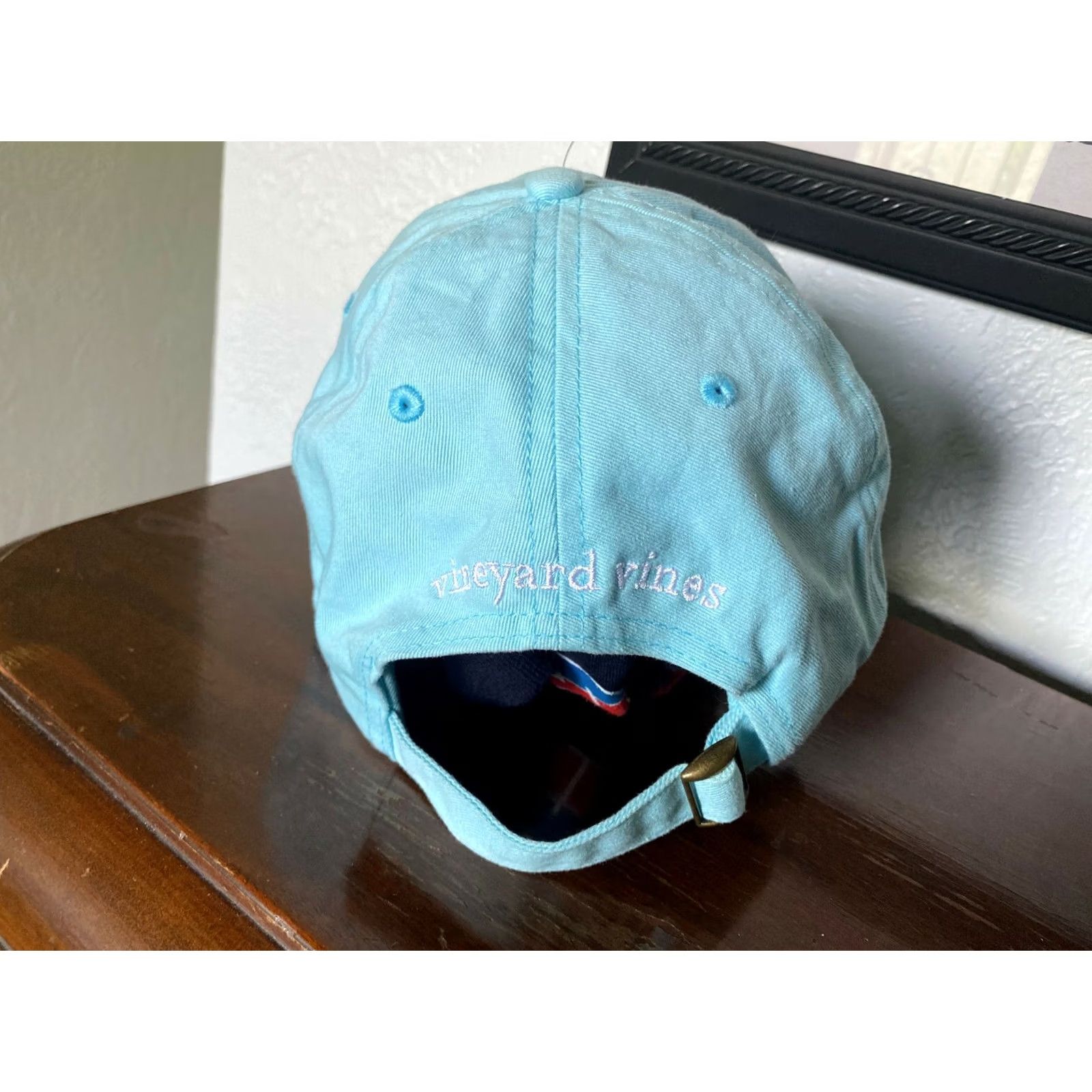 Vineyard Vines Vineyard Vines Baseball Cap Blue Teal Whale Strapback Adult Casual Size ONE SIZE - 3 Thumbnail