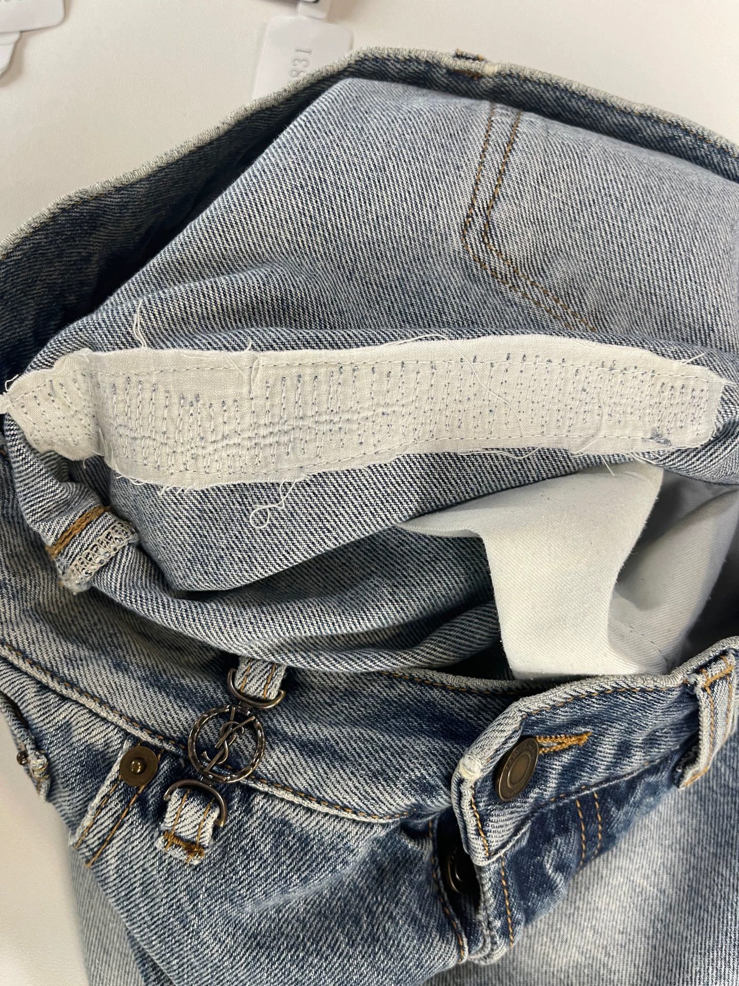 Saint Laurent Paris SLP Metallic Logo Jeans Women's 27 Size 27" / US 4 / IT 40 - 6 Thumbnail