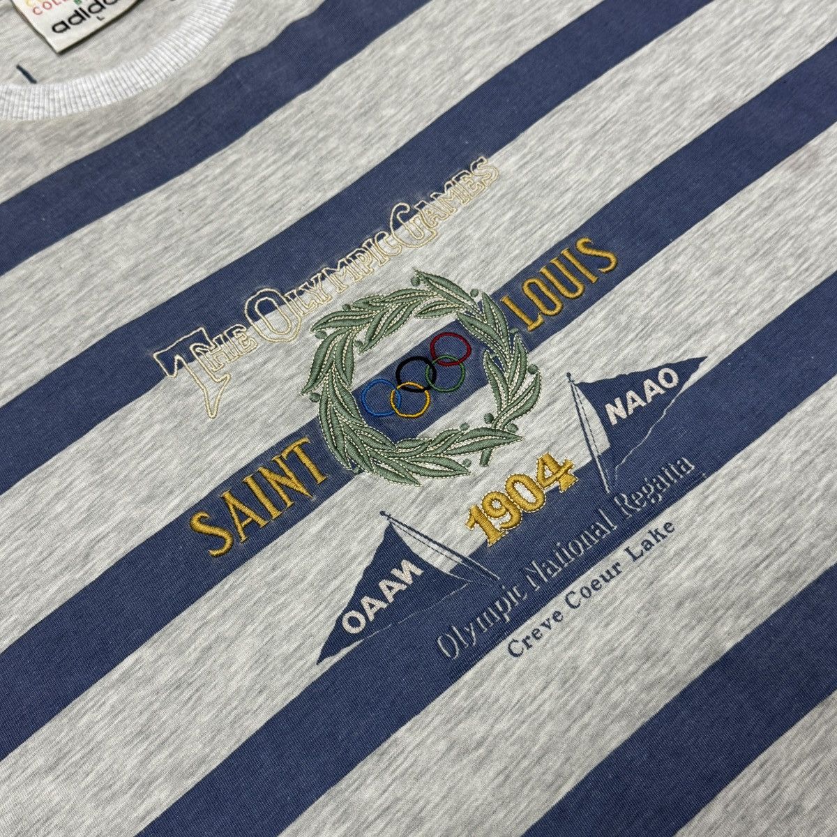 Adidas Vintage Adidas 1904 Saint Louis Olympic Games Striped Shirt Size US L / EU 52-54 / 3 - 11 Thumbnail