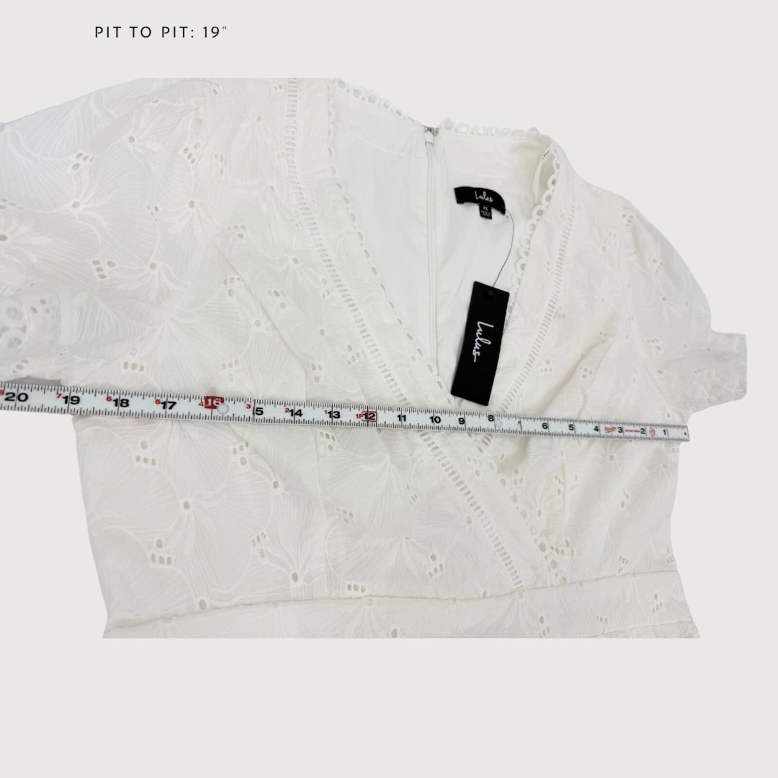 Lulus Lulus White Eyelet Mini Dress Floral Wrap Style NWT XL Size XL / US 12-14 / IT 48-50 - 6 Thumbnail