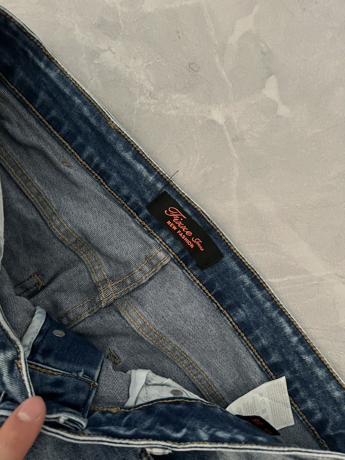 Japanese Brand Shredded Faded Streetwear / Slim Relax Y2K Undercover Style Size US 34 / EU 50 - 5 Thumbnail