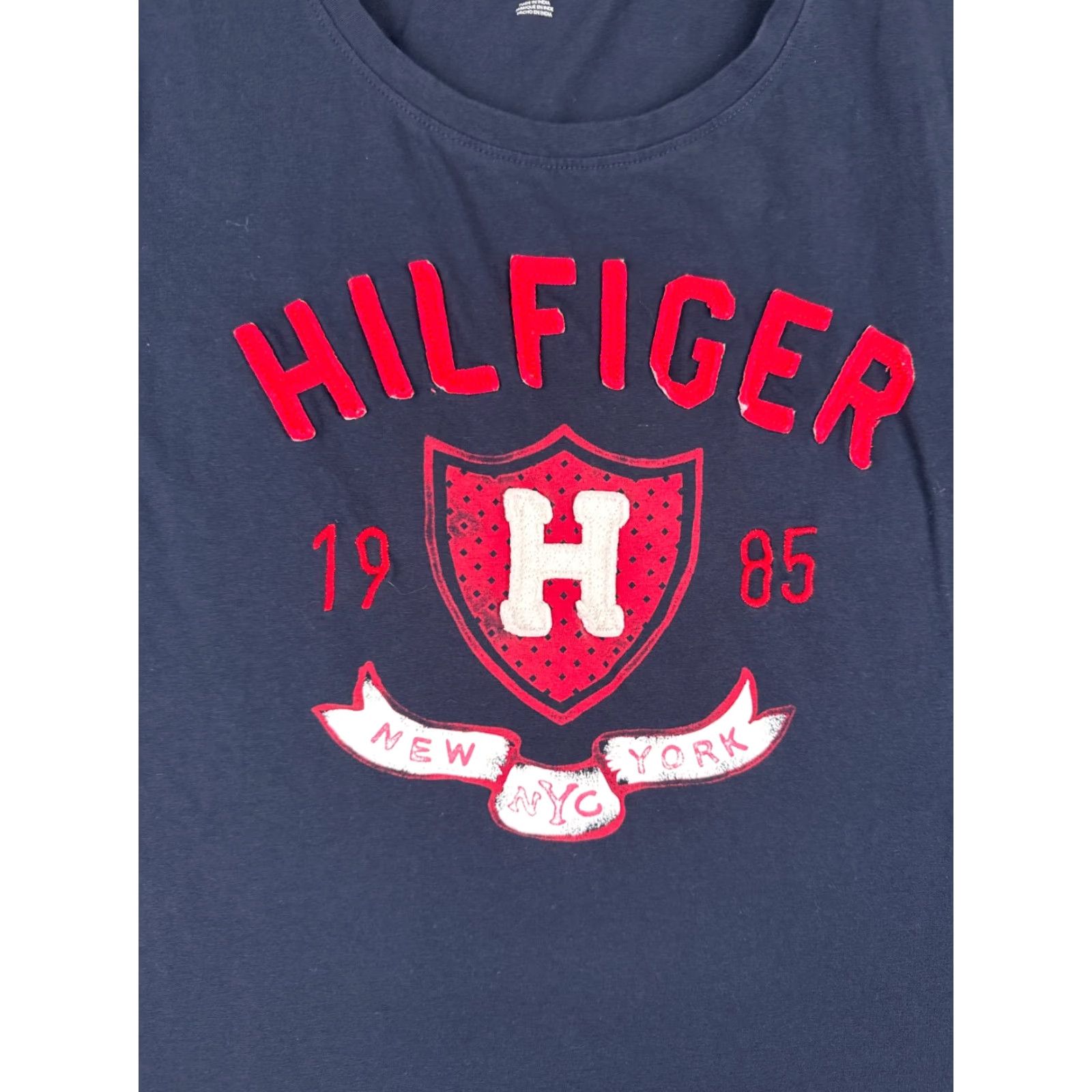 Tommy Hilfiger VINTAGE Tommy Hilfiger T-Shirt Women Large Blue Short Sleeve Cotton Jersey Casual Shirt Size L / US 10 / IT 46 - 6 Thumbnail