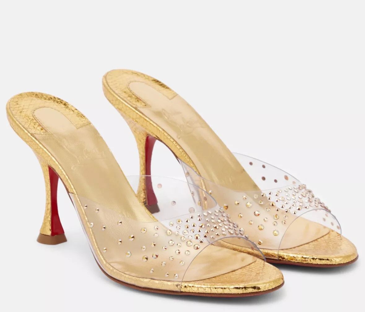 Christian Louboutin o1s1wg110924 Strass Mules in Golden Size US 6 / IT 36 - 1 Thumbnail