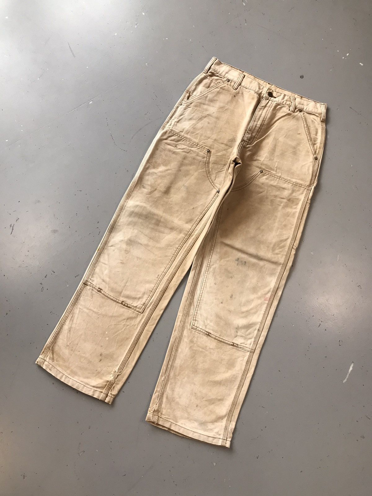 Carhartt × Vintage Vintage sunfade Carhartt b136 BRN double knee denim Size US 32 / EU 48 - 3 Thumbnail