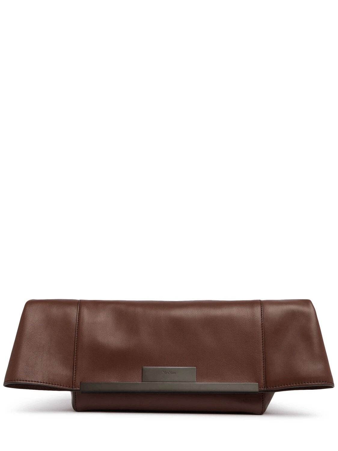 Max Mara MAX MARA Clasp Small Brown Leather Clutch New Auth. Size ONE SIZE - 5 Thumbnail