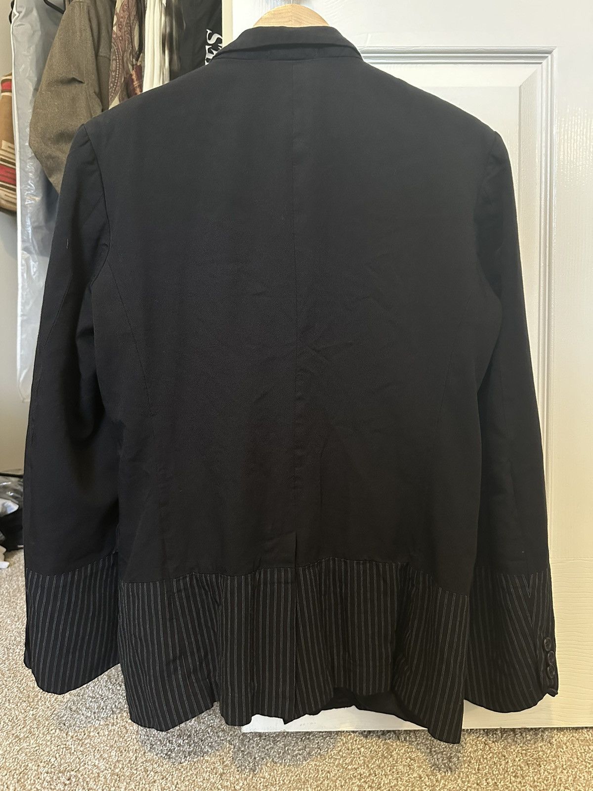 Comme des Garcons Homme CDG Homme Striped patchwork black blazer Size US M / EU 48-50 / 2 - 2 Thumbnail