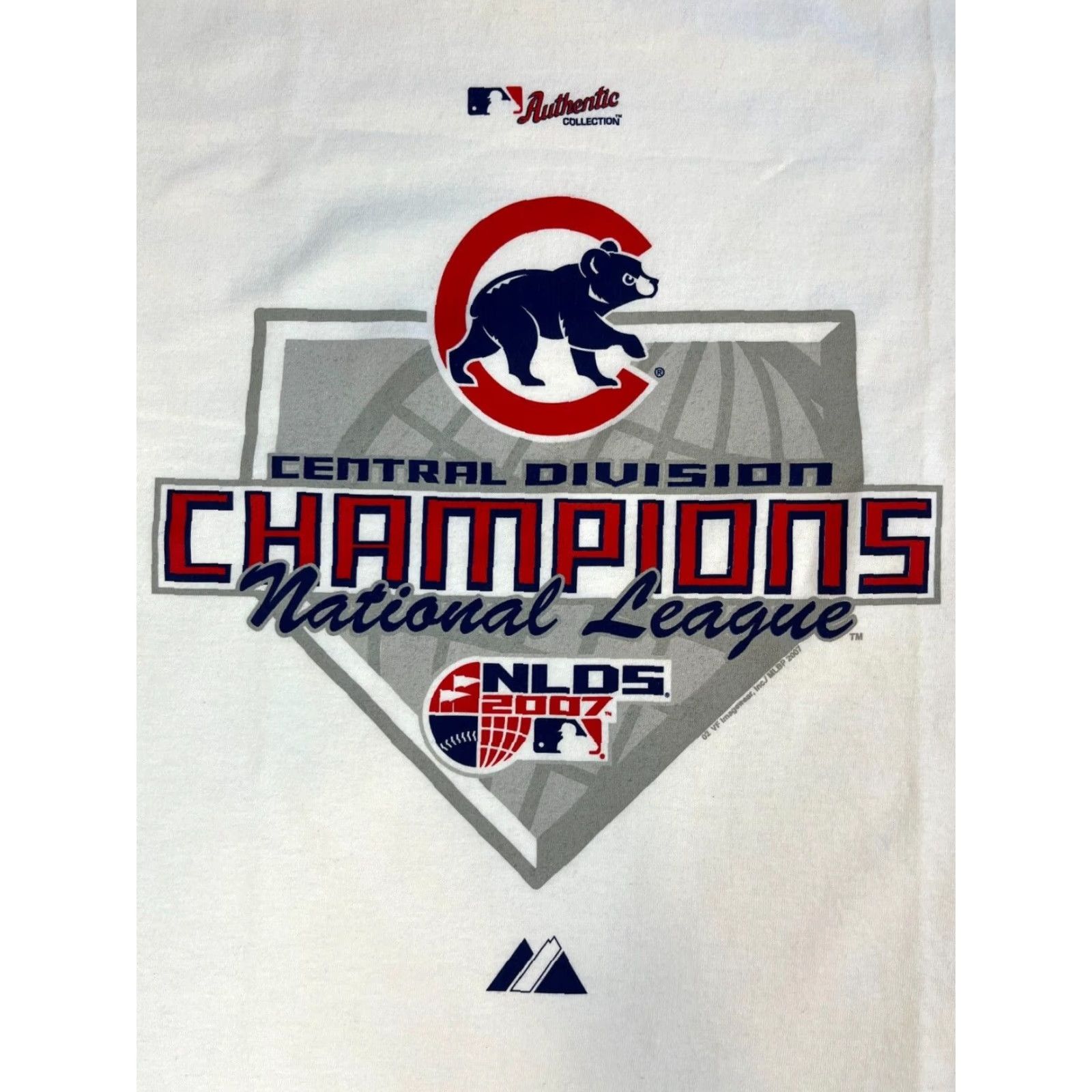 Anvil Chicago Cubs 2007 Central Division National League Champions T-Shirt XL White Cotton Anvil Men Baseball Vintage XL Shirt Size US XL / EU 56 / 4 - 3 Thumbnail
