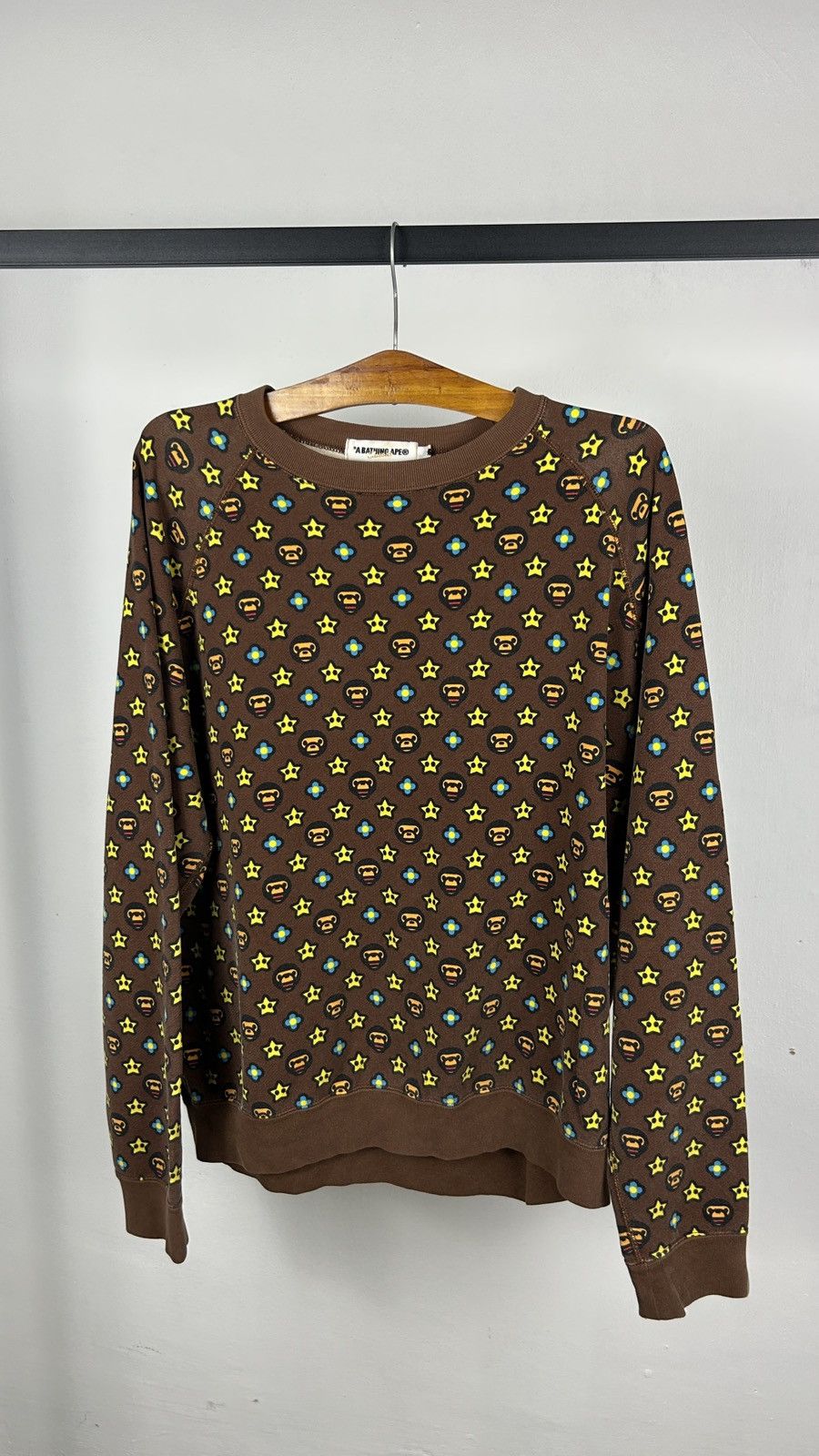 Bape × Vintage 2000s BAPE Monogram Sweatshirt Size US L / EU 52-54 / 3 - 1 Thumbnail