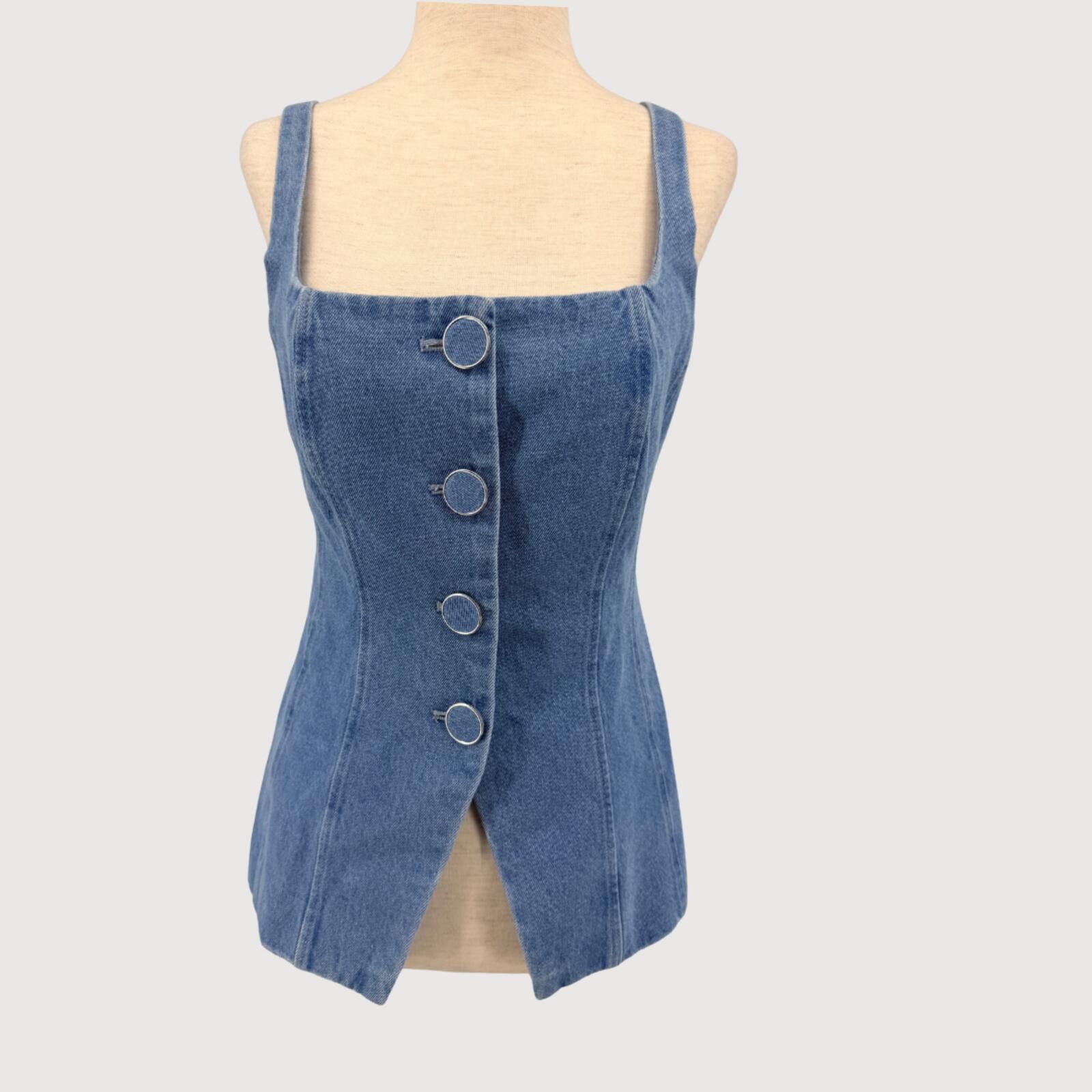 Other Caroline Constas Denim Corset Vest Top Medium Wash 6 Size M / US 6-8 / IT 42-44 - 1 Thumbnail