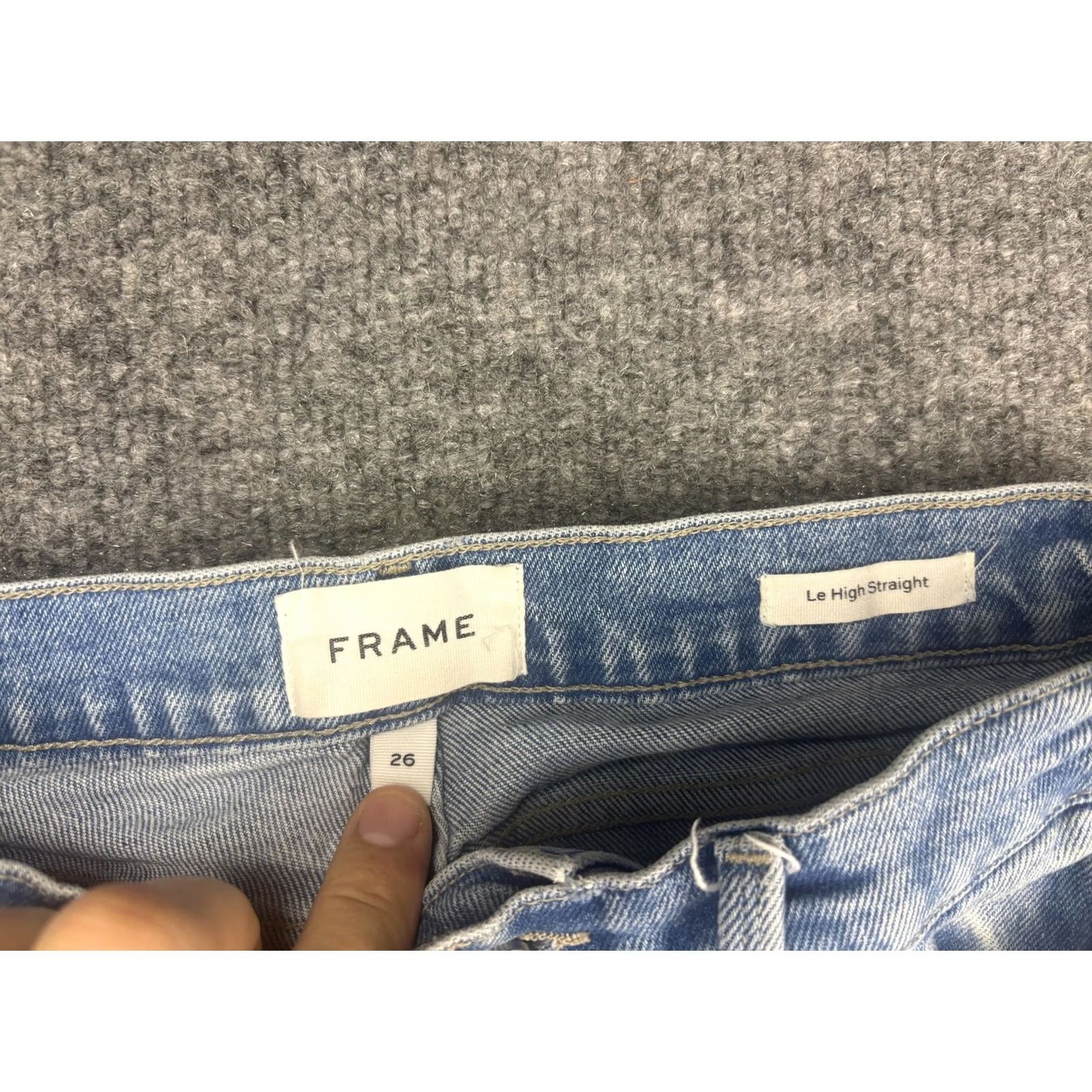 Frame FRAME Jeans Womens 26 Light Wash Le High Straight Kerwin Raw Hem High Rise Denim Shirt Size 26" / US 2 / IT 38 - 2 Thumbnail