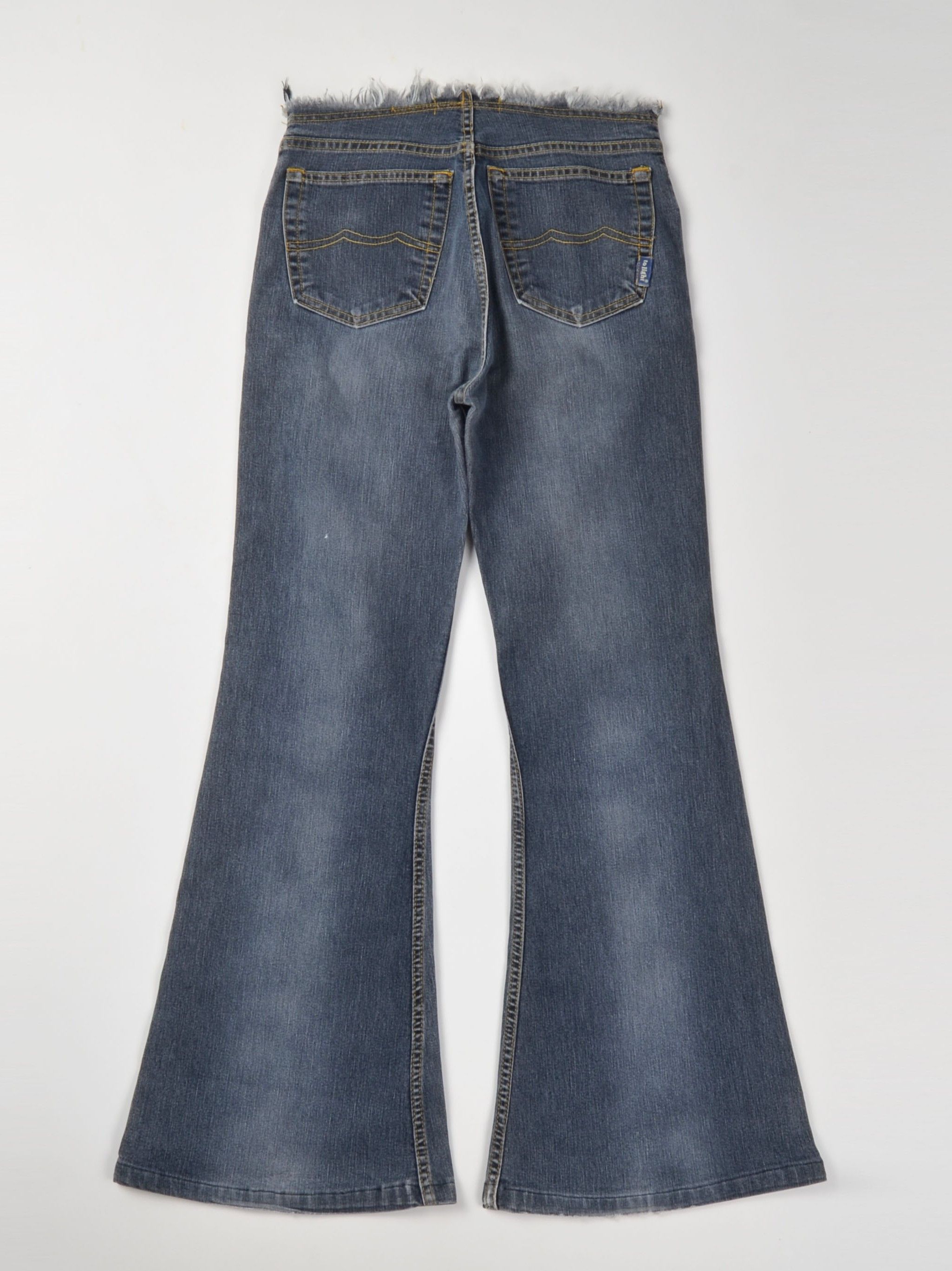 Other Noboys Y2K Mid-blue Flared Jeans with Raw Low Waistband Size 28" / US 6 / IT 42 - 8 Thumbnail