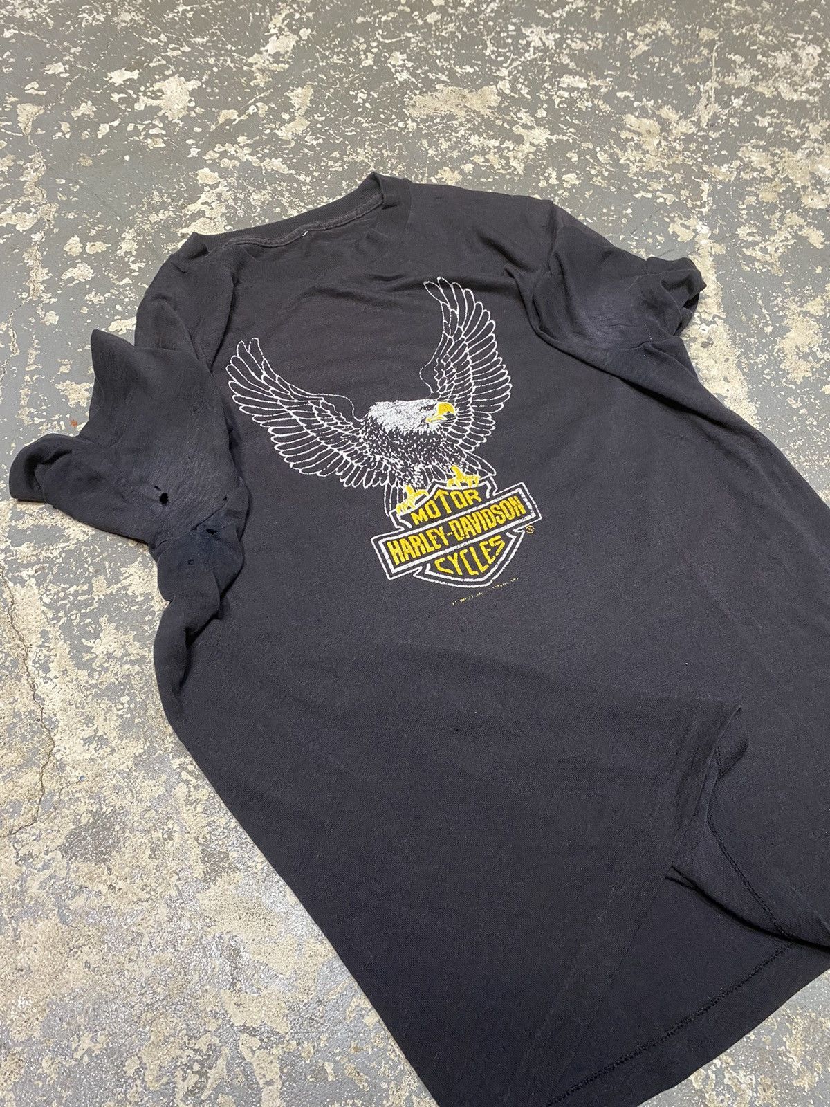 Harley Davidson × Vintage Vintage Harley Davidson Eagle 70s/80s Thin USA Tshirt Size US M / EU 48-50 / 2 - 7 Thumbnail