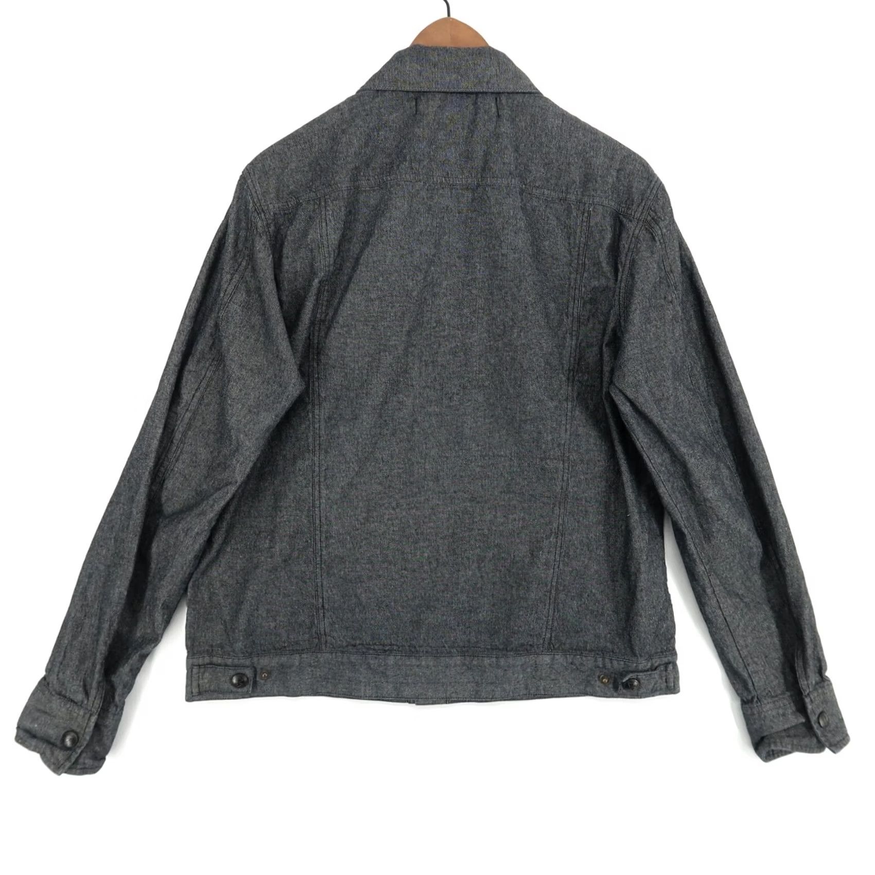 Black Scale Black Scale Denim Shirt Jacket Mens Large Black Denim Trucker Snap Front Bomber Jacket Size US L / EU 52-54 / 3 - 2 Thumbnail