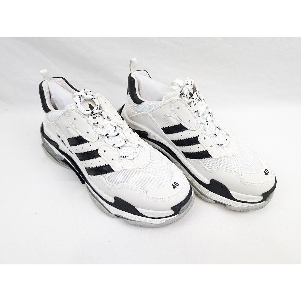 Adidas × Balenciaga o1rshd1 Low-Top Sneakers in Black/White Size US 13 / EU 46 - 17 Thumbnail