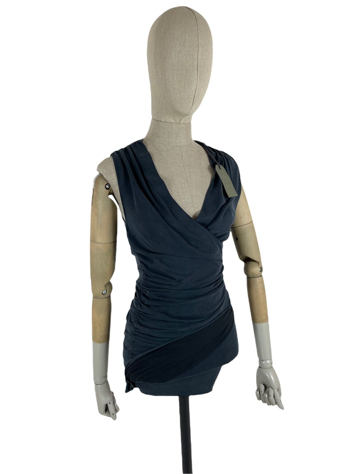 Allsaints NEW Nirman Ruched Wrap Over Open Back Mini Cross Avant Dress Size S / US 4 / IT 40 - 7 Thumbnail