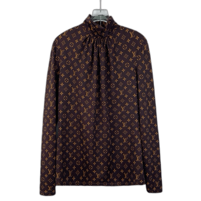 Louis Vuitton Louis Vuitton Brown High Neck Top Size L Size US L / EU 52-54 / 3 - 1 Thumbnail