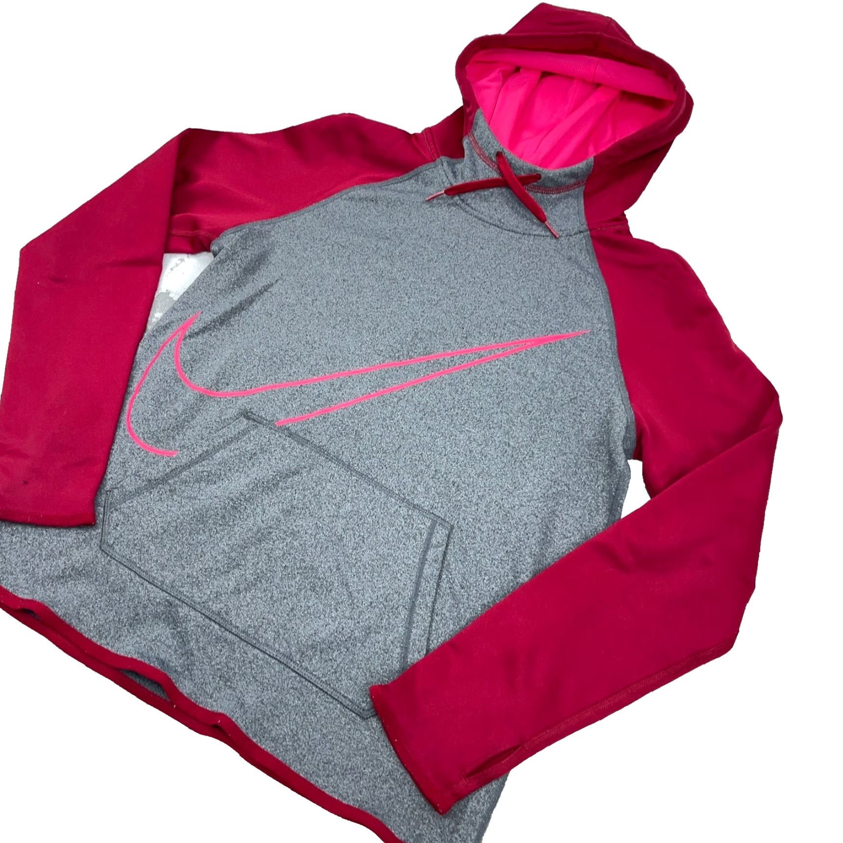 Nike Nike Hoodie Women Small Pink Gray Sweatshirt Therma Fit Pullover Mock Neck Casual Activewear Size S / US 4 / IT 40 - 2 Thumbnail