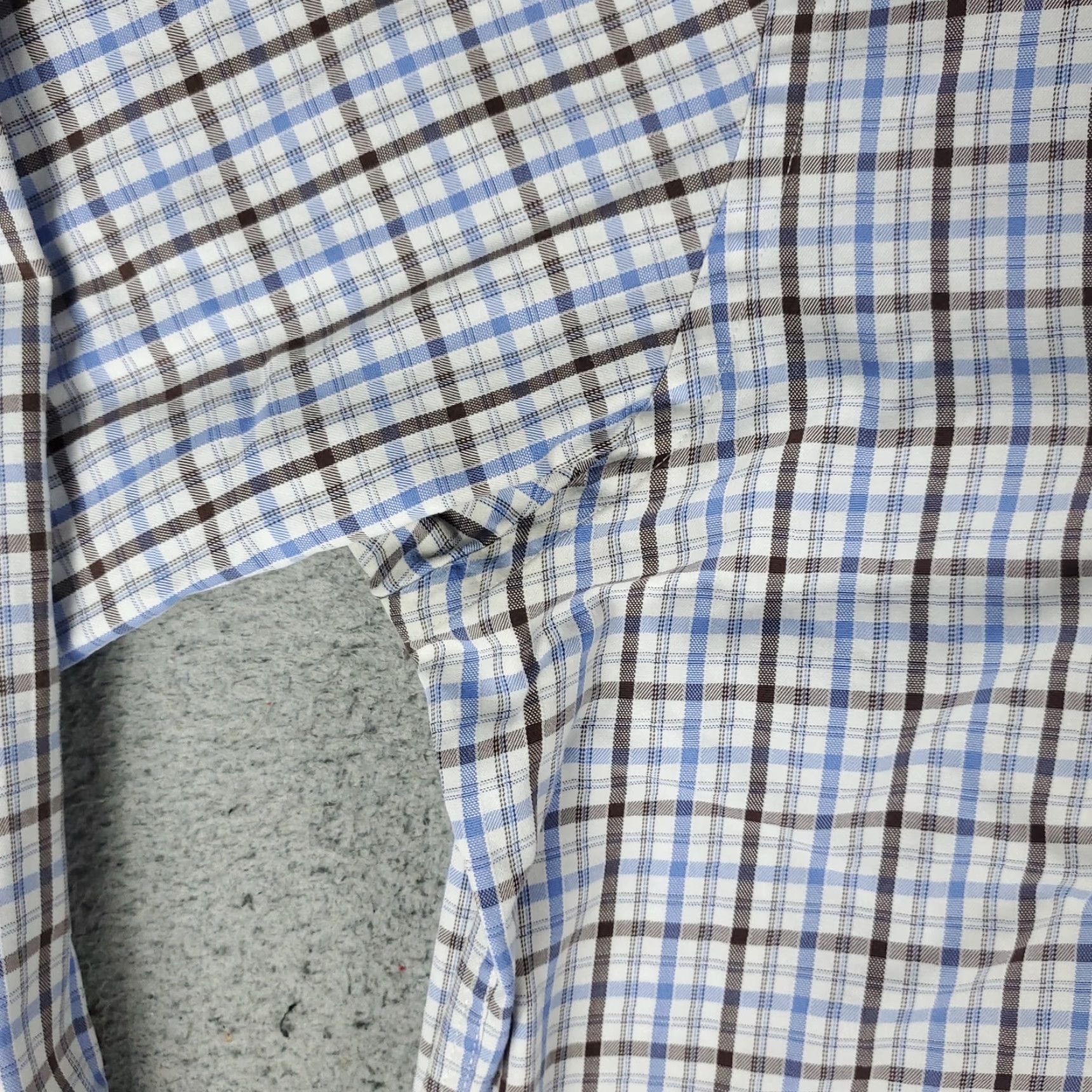 David Donahue David Donahue Shirt Mens Size 16.5 Blue Plaid Dress Button Up Long Sleeve Size 42R - 3 Thumbnail