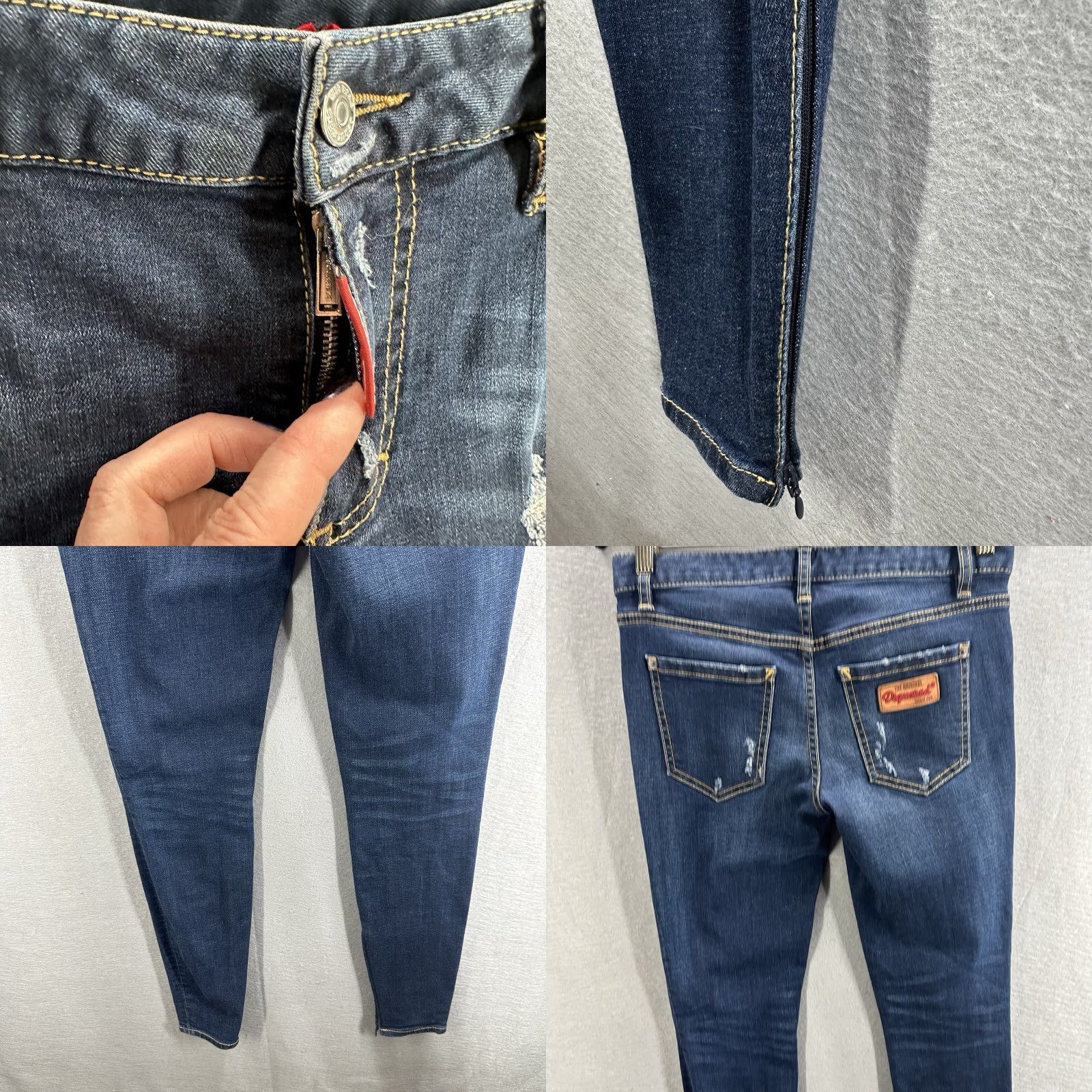 Dsquared2 DSQUARED2 Twiggy Jeans Womens 26 Blue Denim Stretch Slim 90s City City Quiet Luxury Y2K Twiggy Model DSQUARED2 Womens Jeans Size 26" / US 2 / IT 38 - 8 Thumbnail