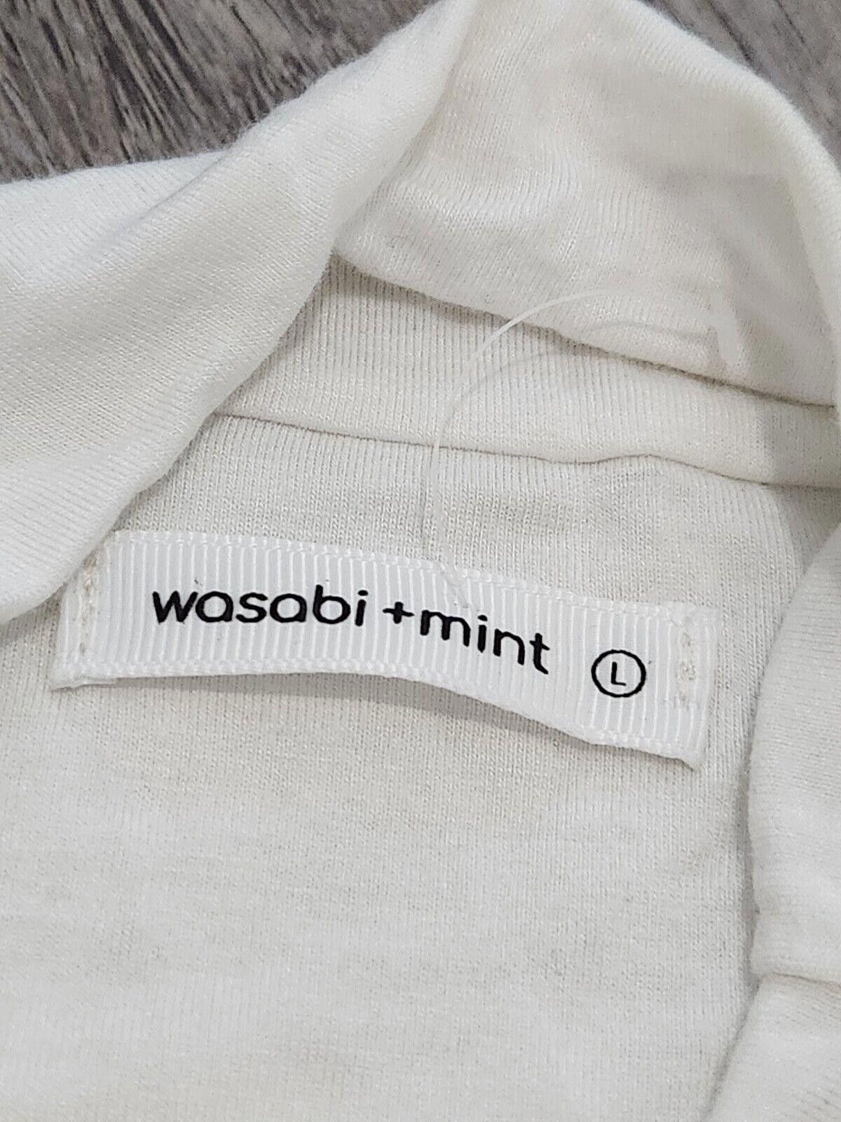 Designer Wasabi And Mint Body Suit Long Sleeve White Mock Neck Large Size L / US 10 / IT 46 - 3 Thumbnail
