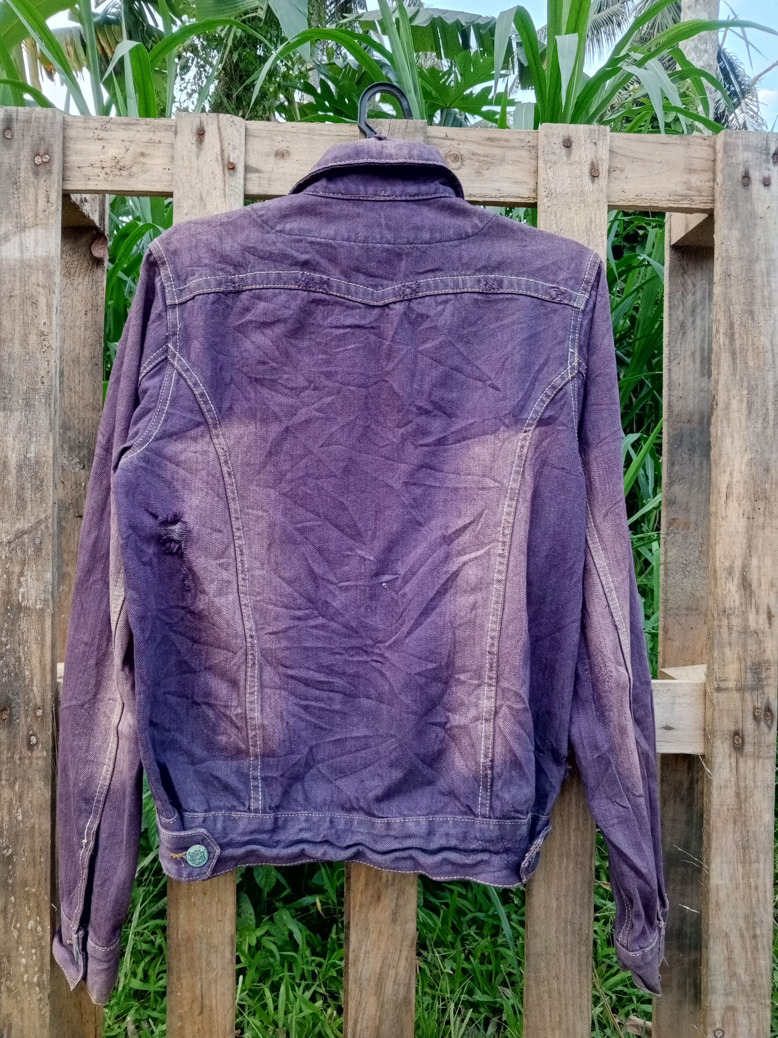 Japanese Brand DENIM JACKET FADED PURPLE COLOR Size US L / EU 52-54 / 3 - 2 Thumbnail