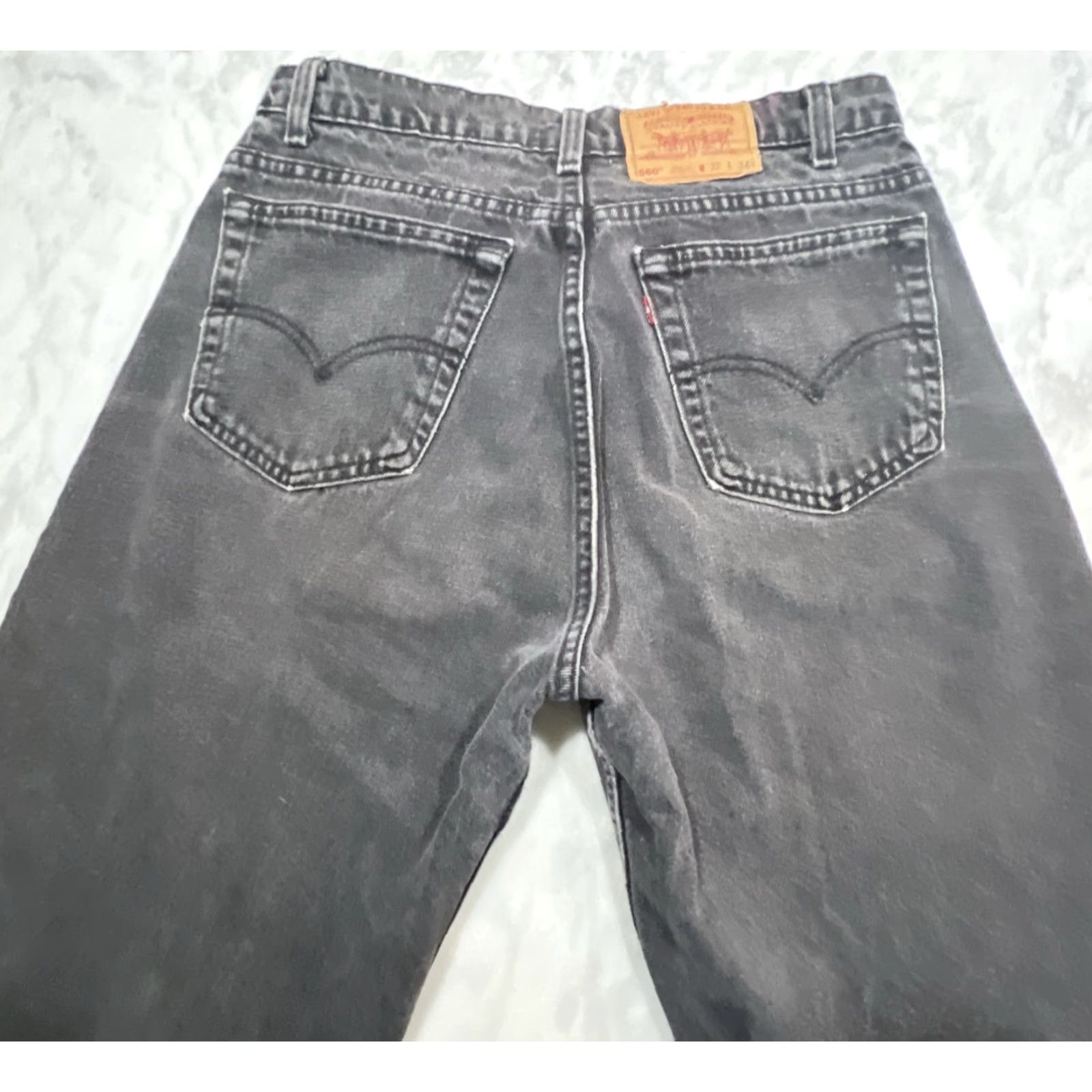 Levi's VINTAGE Levi’s 560 Black Jeans Men 32x34 Loose Fit Tapered Leg Faded Rockabilly 1990s Mens Size US 32 / EU 48 - 7 Thumbnail