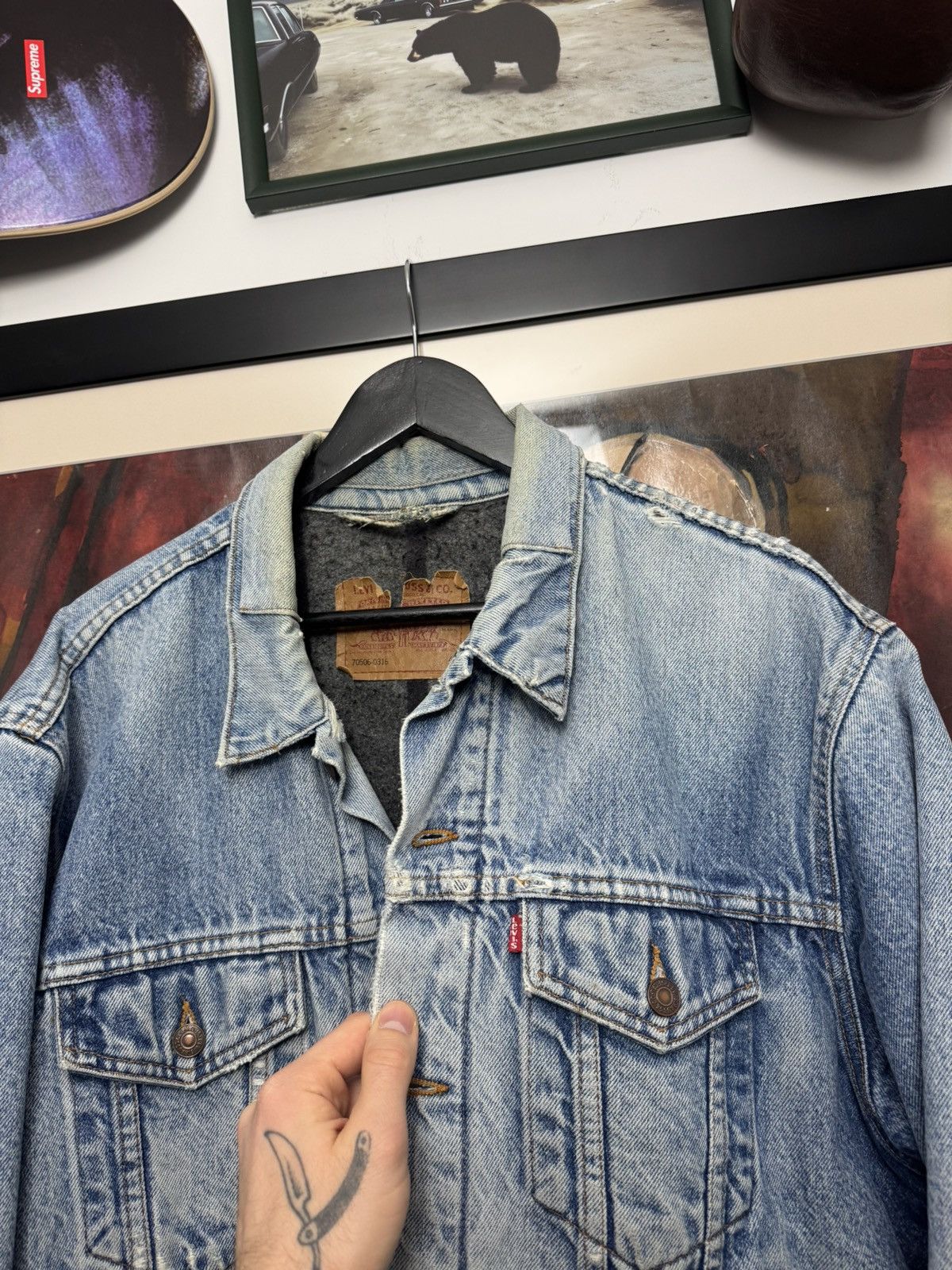 Levi's Levis Vintage 90s Denim Trucker Jacket 70506 Made In USA Size US L / EU 52-54 / 3 - 3 Thumbnail