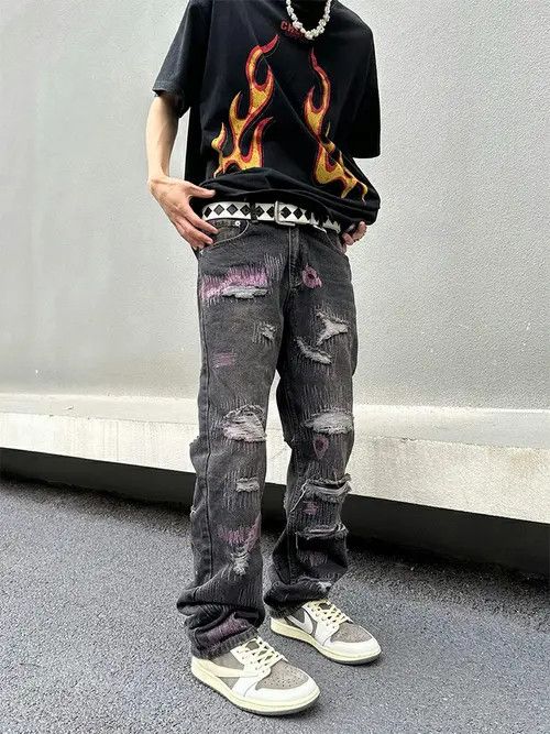 Jean y2k damaged patch faded jeans Size US 32 / EU 48 - 6 Thumbnail