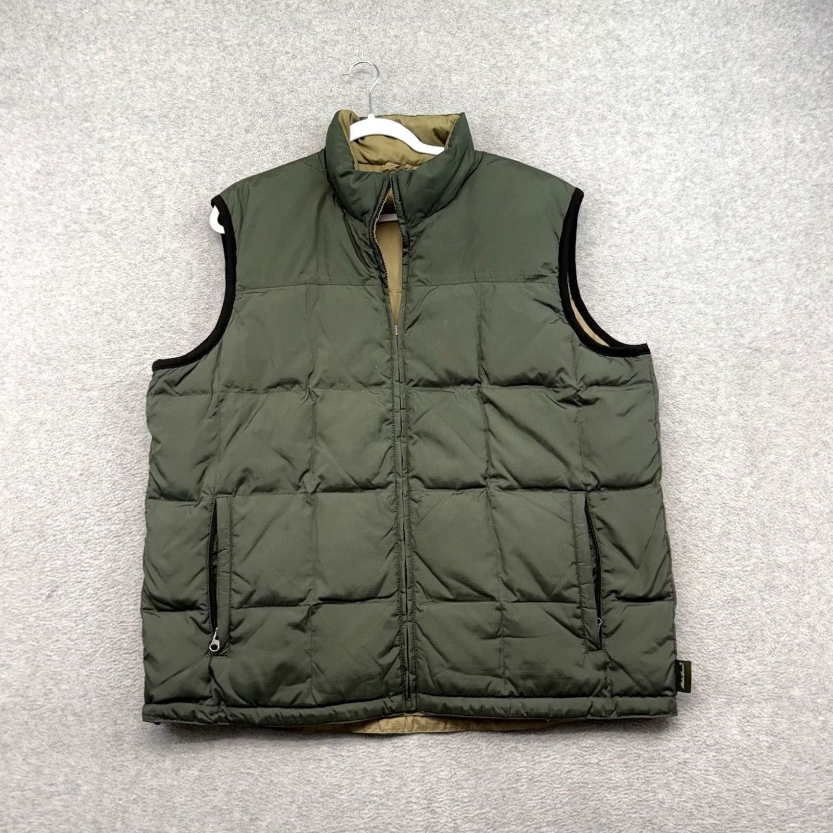 Eddie Bauer Eddie Bauer Vest Mens Large Green reversible Puffer Zip Pockets Nylon Down Lined Collared Size US L / EU 52-54 / 3 - 2 Thumbnail