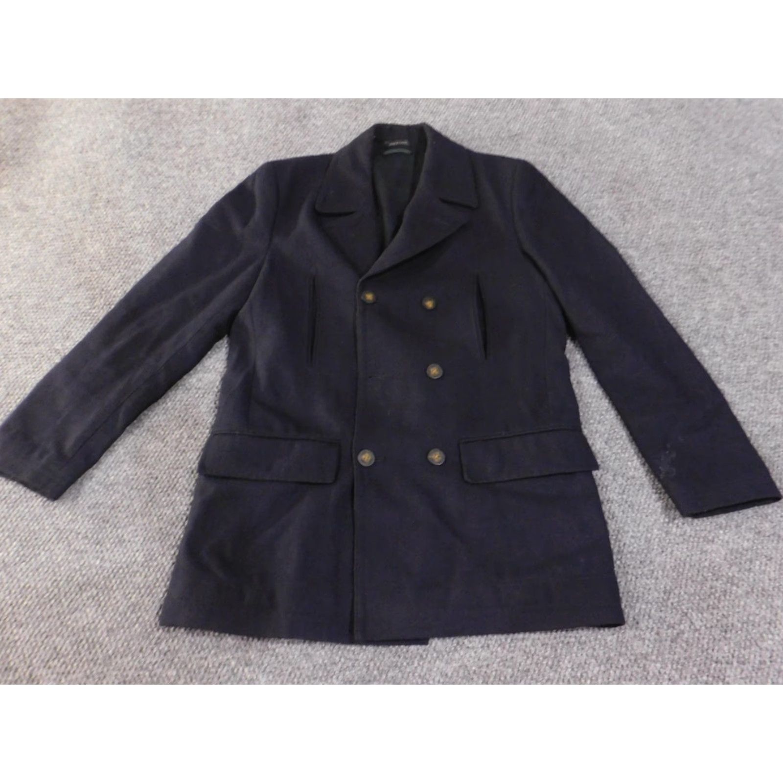 Ralph Lauren VINTAGE Lauren Ralph Lauren Coat Mens 40L Wool Blend Peacoat Button Overcoat Classic Size US XXS / EU 40 - 2 Thumbnail