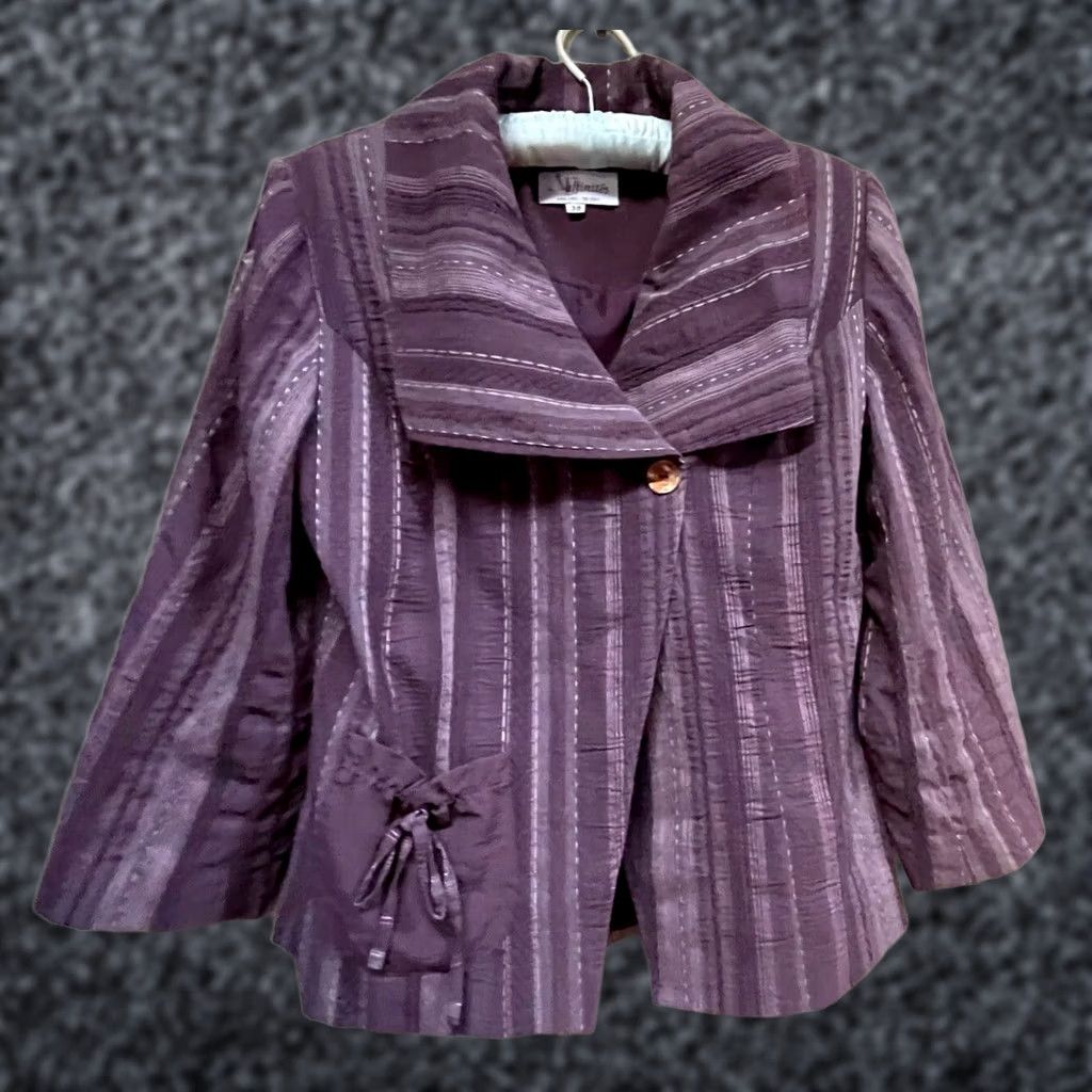 Vintage Affinities Armand Thiery Blazer Striped Purple Size 38 Size XS / US 0-2 / IT 36-38 - 1 Thumbnail