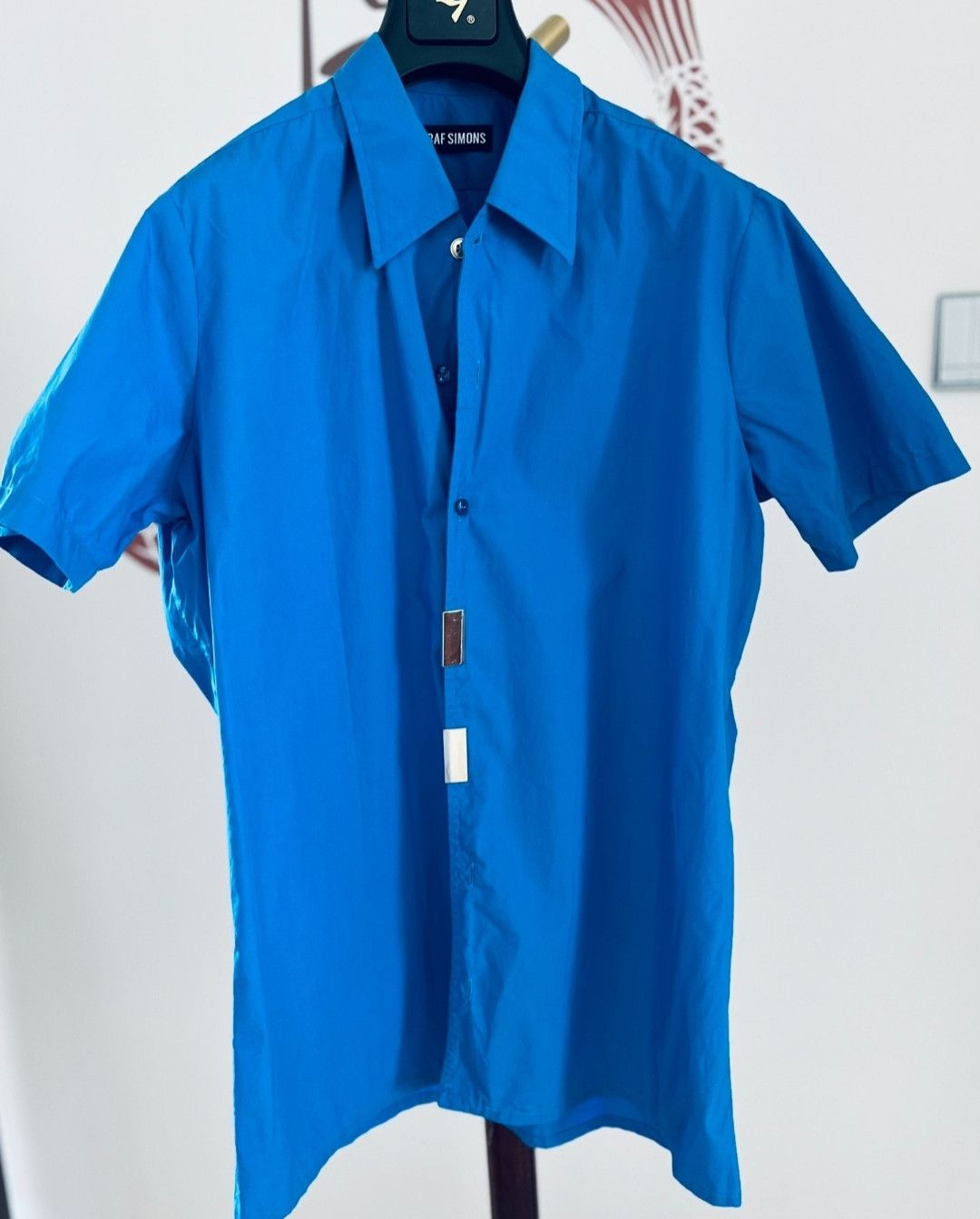 Rafsimons Blue Short Sleeve Casual Shirt