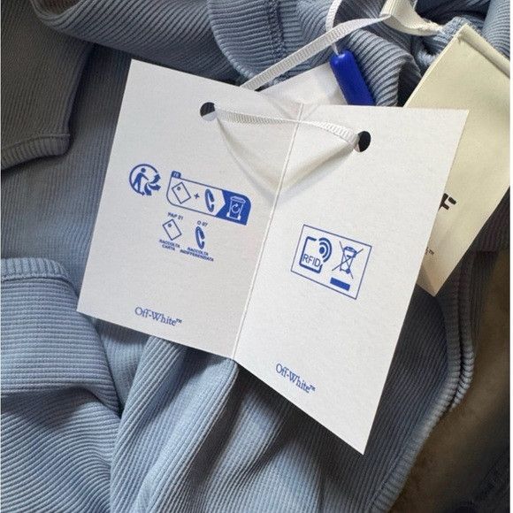 Off-White Off-White Stretch Cotton Logo Tan Blue L Size US L / EU 52-54 / 3 - 4 Thumbnail