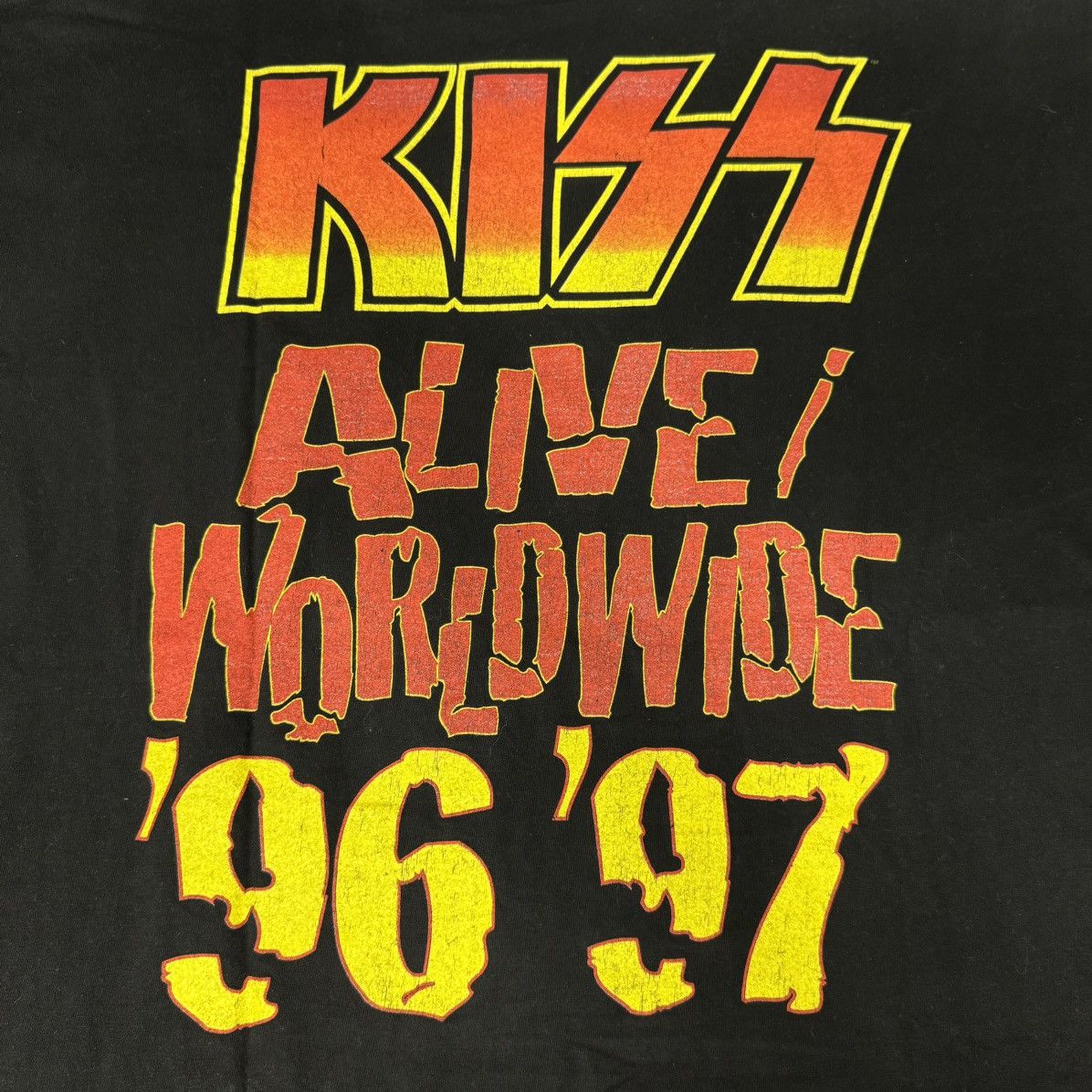 Band Tees × KISS × Vintage VINTAGE KISS 1996/1997 ALIVE WORLDWIDE TEE BLACK Size US XL / EU 56 / 4 - 6 Thumbnail