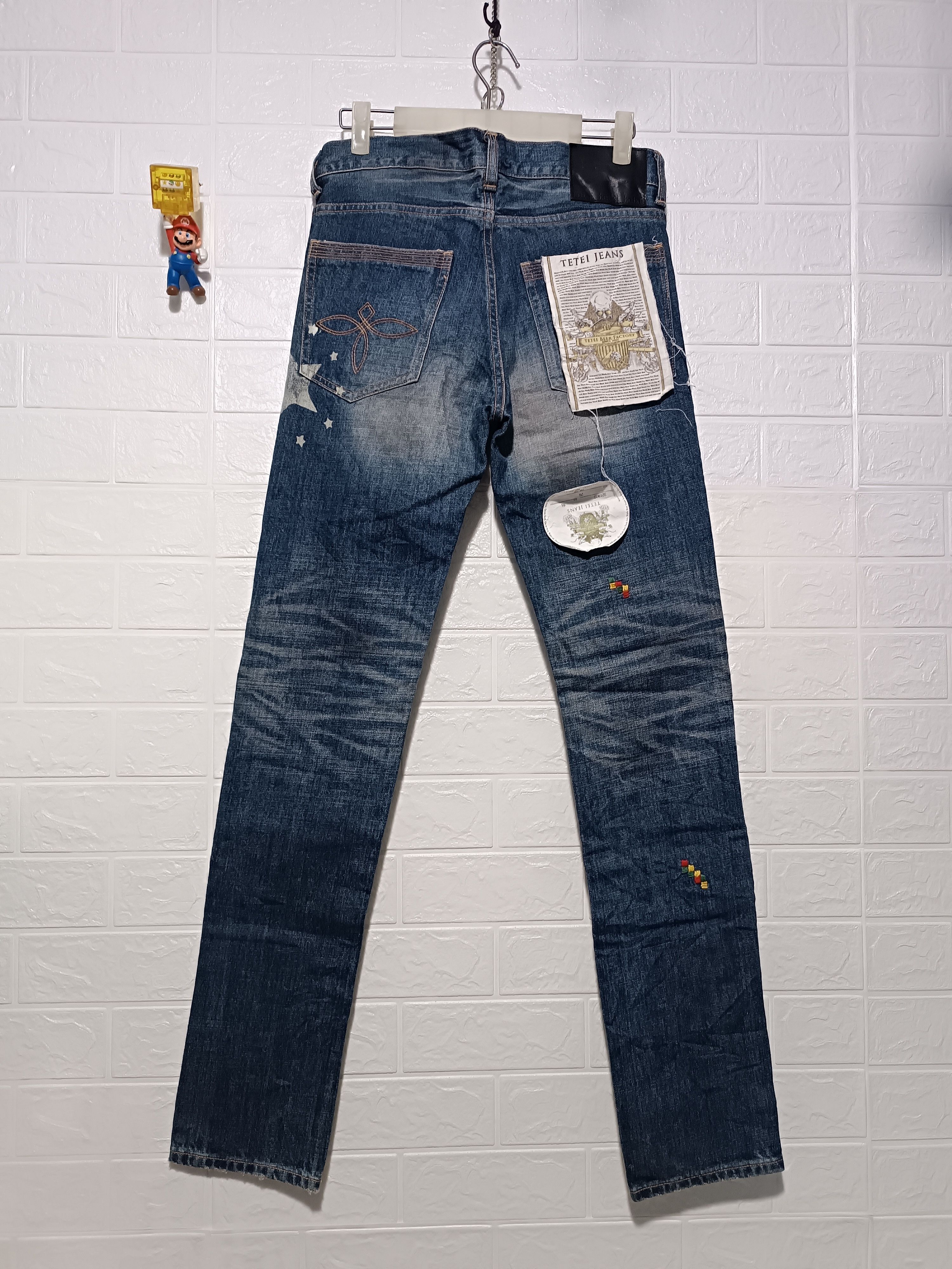 Japanese Brand Dead stock Japanese Art Patchwork Denim Skinny Denim Size US 29 - 12 Thumbnail