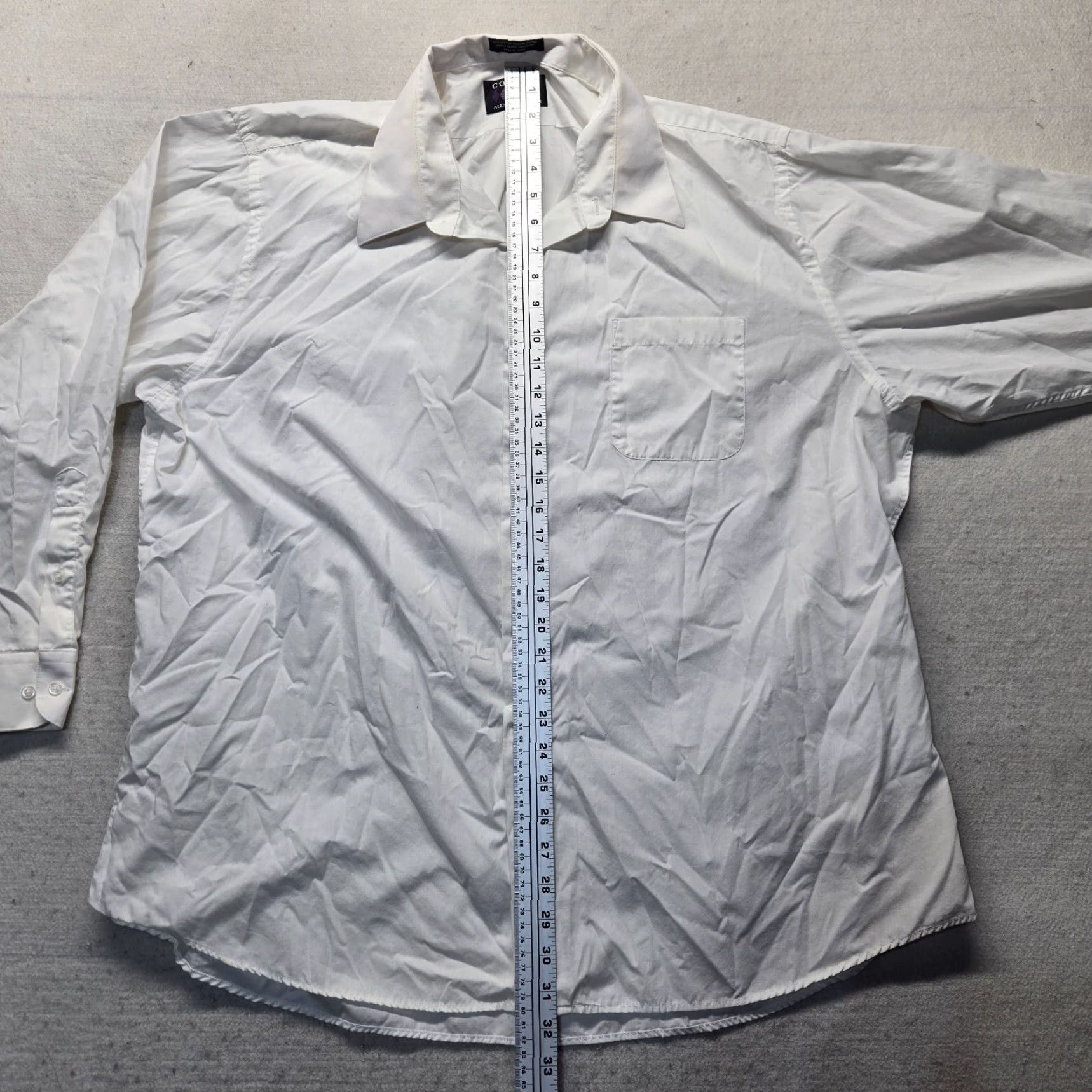 Alexander Julian Alexander Julian Colours Solid White Button Up Shirt Men 2XL 18 18.5 34/35 Shirt Mens 2XL White Cotton Blend Dress Shirt Vintage No Size 48R - 6 Thumbnail