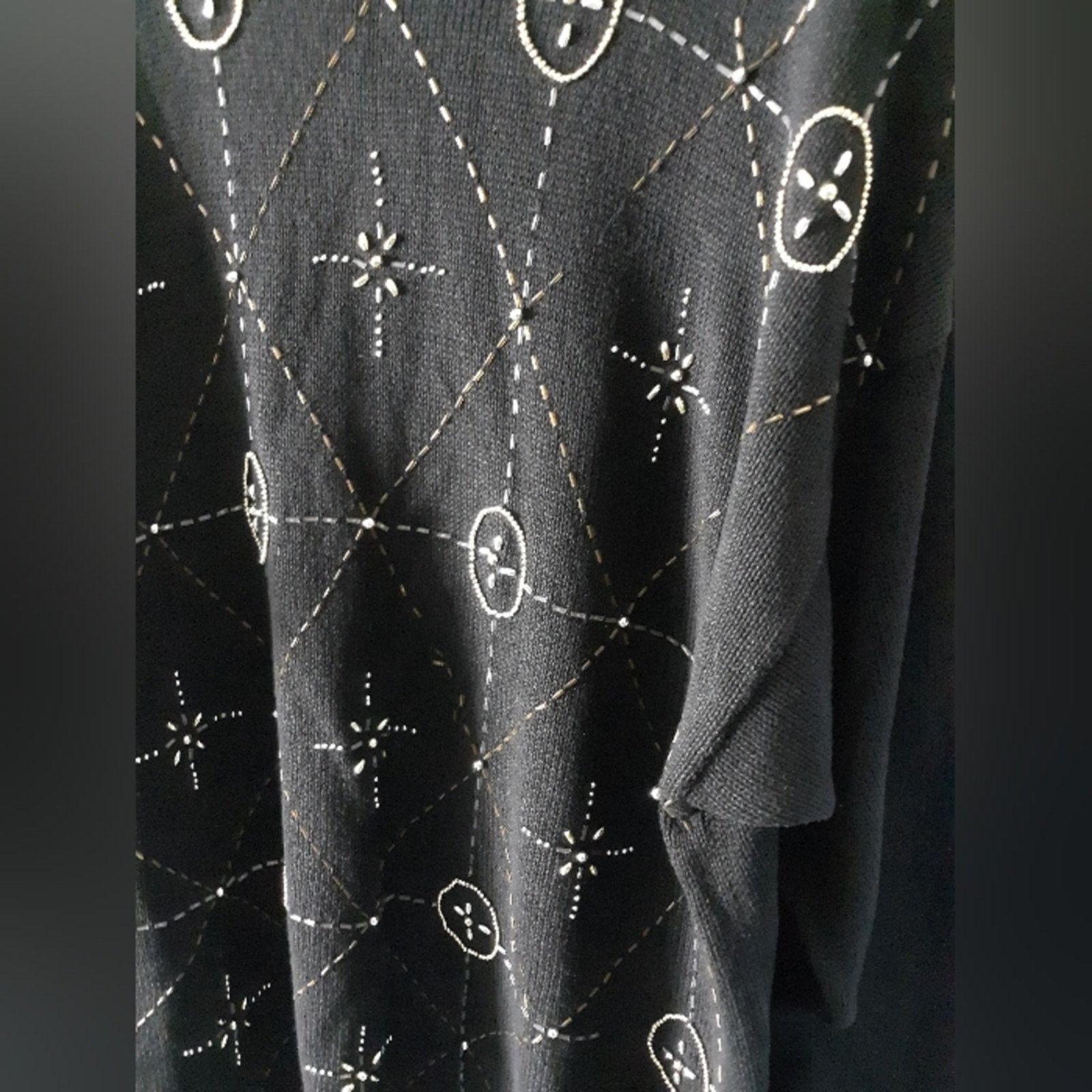 Vintage VTG Victoria Jones Beaded Heavy Sweater Size 3XL / US 20-22 - 3 Thumbnail