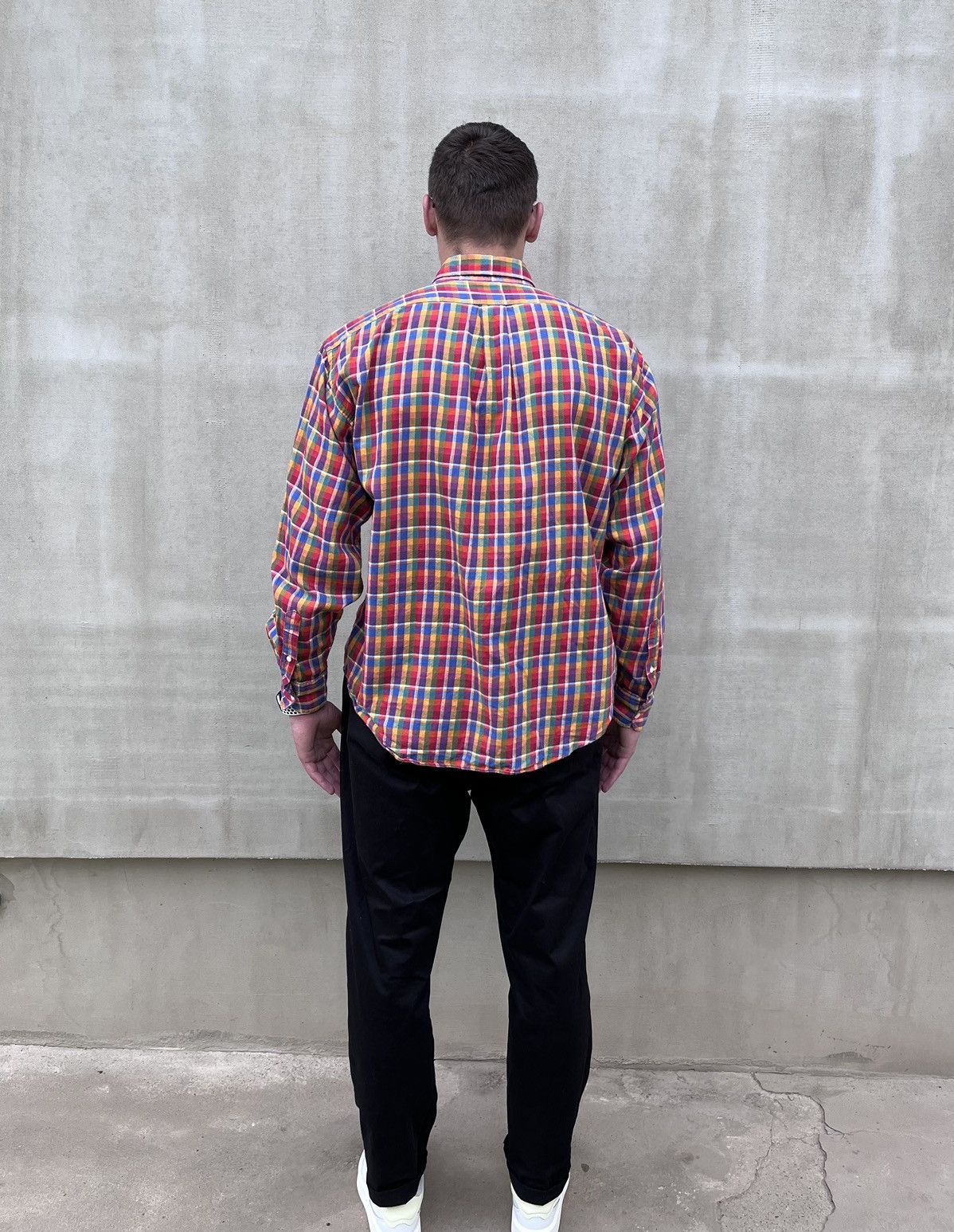 Yves Saint Laurent YSL Yves Saint Laurent Mens L Plaid Shirt Vintage Hong Kong Size US L / EU 52-54 / 3 - 5 Thumbnail