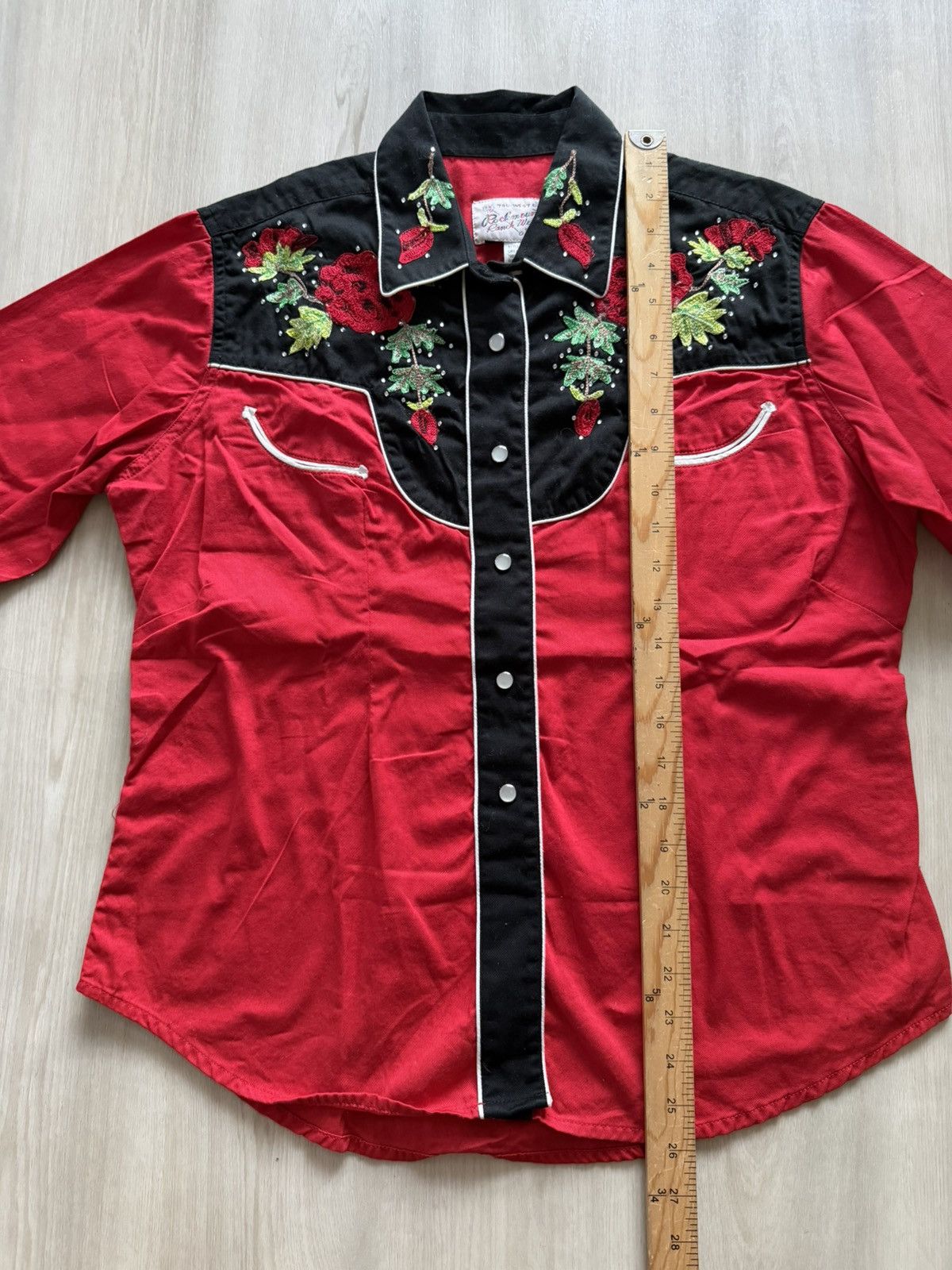 Rockmount Ranch Wear Retro Western Wear Rockmount Ranch Roses Pearl Snap Sz XL Size XL / US 12-14 / IT 48-50 - 6 Thumbnail