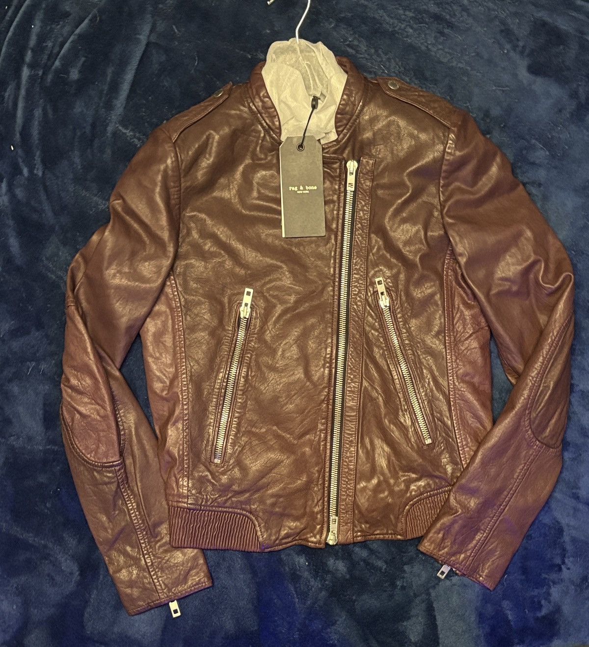 Rag & Bone RAG & BONE Lyon Leather Moto Jacket in Brown NWT $1295 Size M / US 6-8 / IT 42-44 - 3 Thumbnail