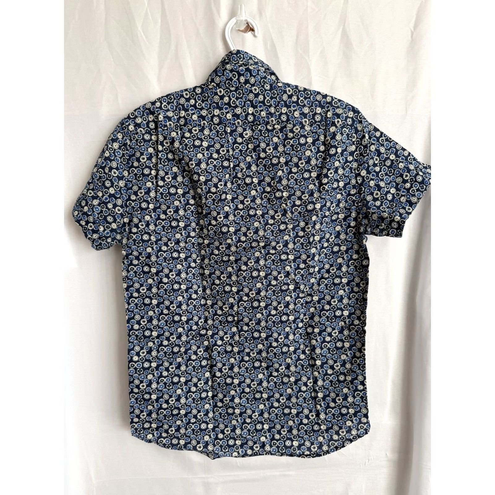 J.Crew J.CREW Mens Small Slim Fit Shirt Office Casual Beach Vacation Button Up Floral Blue Cotton Short Sleeve Slimming Collateral? Size US S / EU 44-46 / 1 - 5 Thumbnail