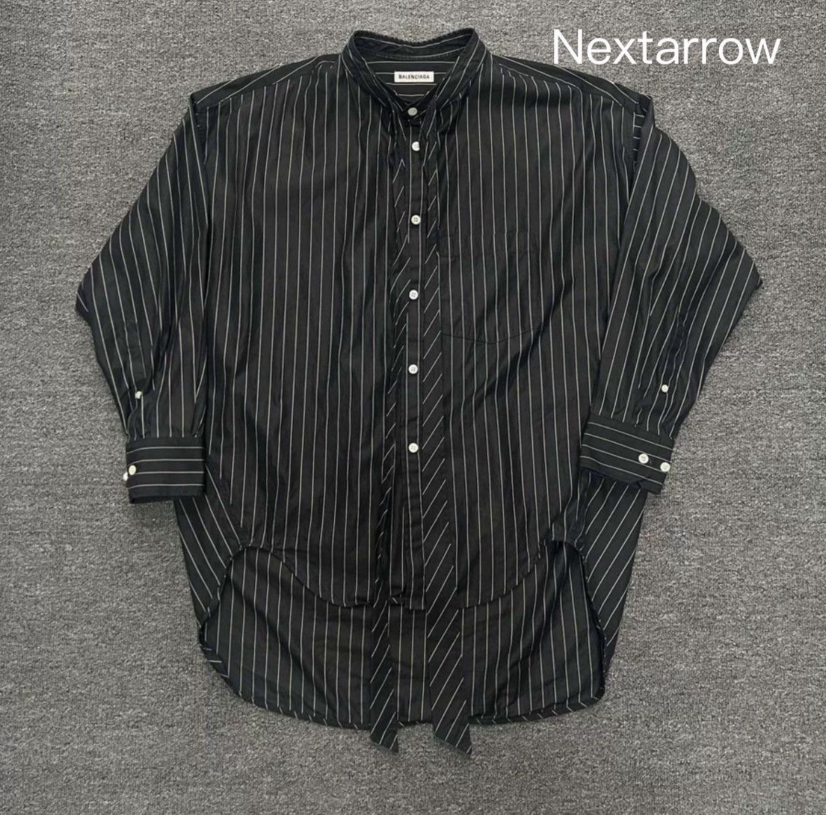 Balenciaga Balenciaga striped logo tie shirt jacket Size US M / EU 48-50 / 2 - 1 Thumbnail