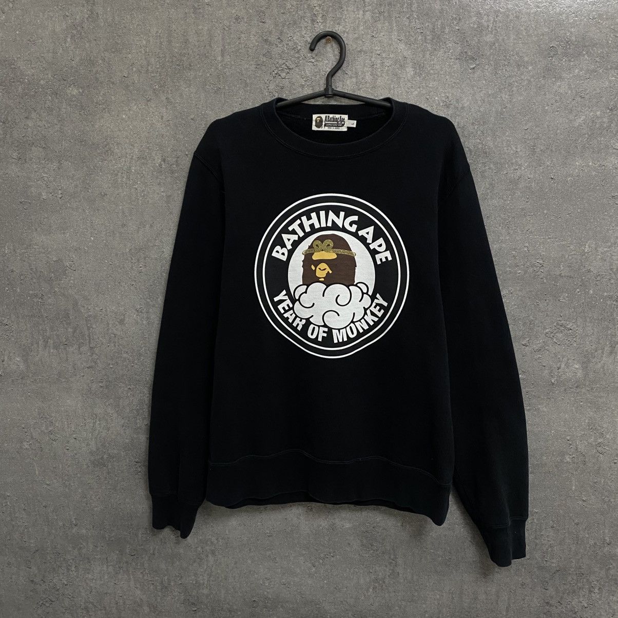 Bape Bathing Ape Sweatshirt BAPE Crewneck Black Sweater Big Logo Size US L / EU 52-54 / 3 - 1 Thumbnail