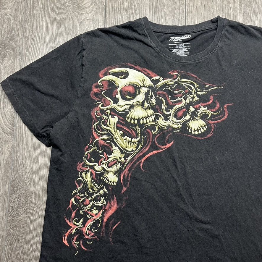 Japanese Brand × Vintage Vintage Y2k Skull Action Tribal Pile T Shirt Large Black Size US L / EU 52-54 / 3 - 2 Thumbnail